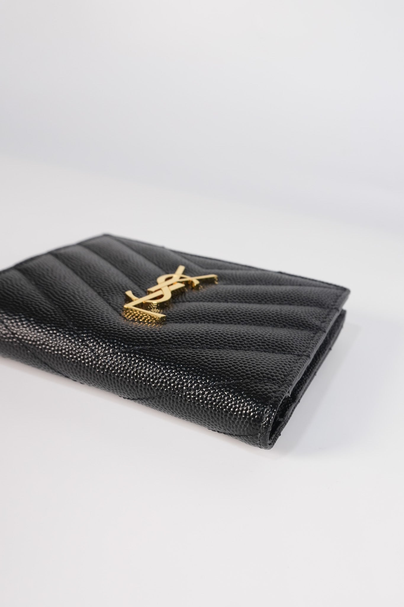 Monogram Black Bi-Fold Zip Wallet Matelasse Leather | Purse Maison Luxury Bags Shop