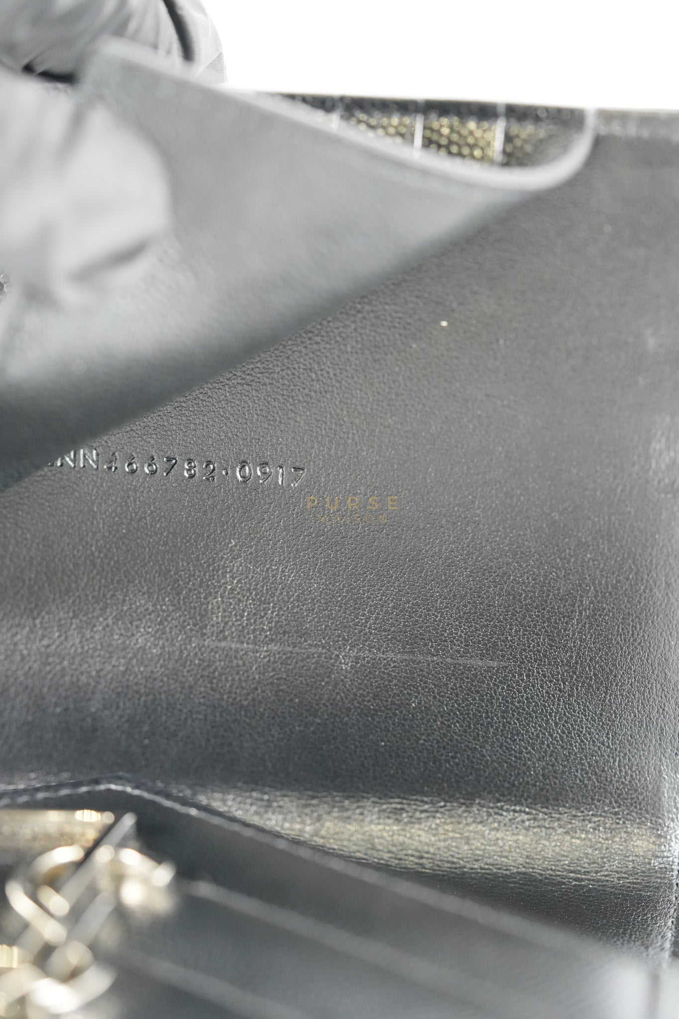 Monogram Compact Trifold Wallet in Black Grained Calfskin Leather | Purse Maison Luxury Bags Shop