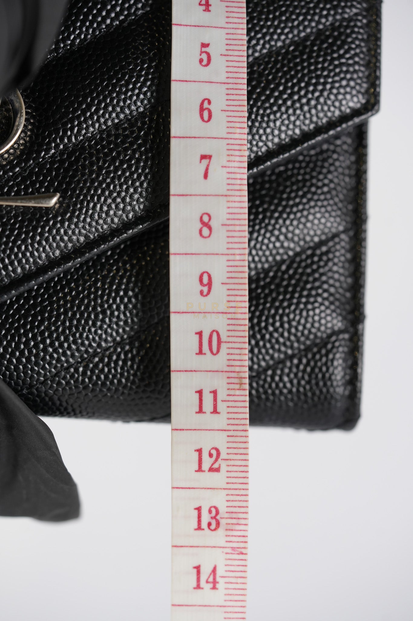Monogram Compact Trifold Wallet in Black Grained Calfskin Leather | Purse Maison Luxury Bags Shop