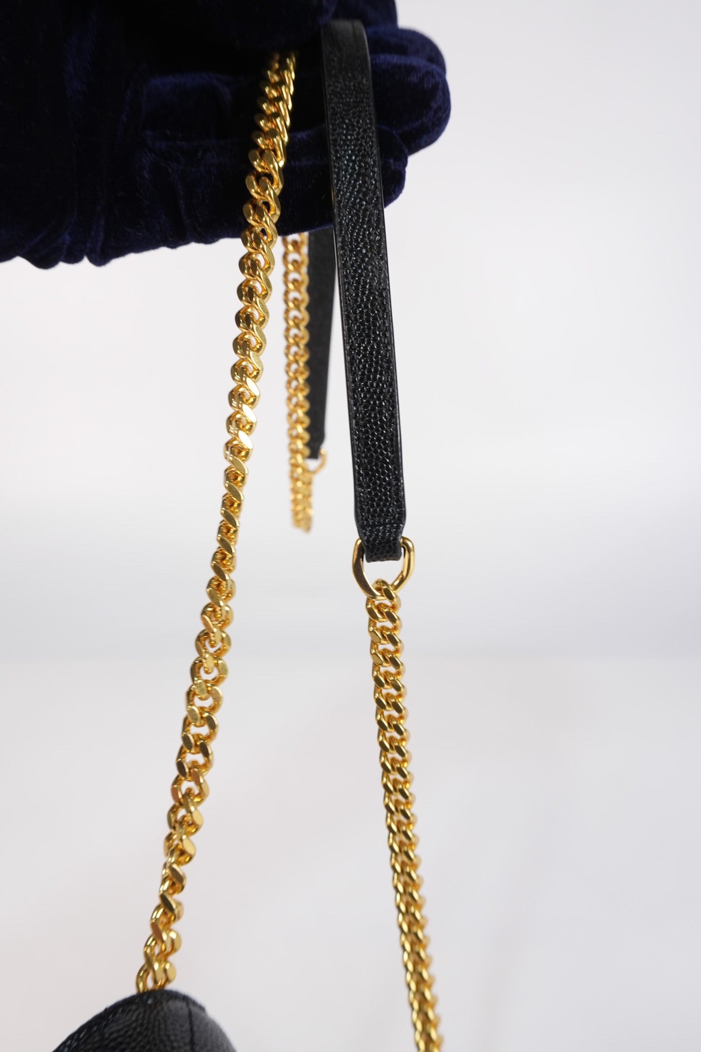 Monogram Envelope Wallet on Chain in Black Chevron Matelasse Grain De Poudre Leather & Gold Hardware | Purse Maison Luxury Bags Shop