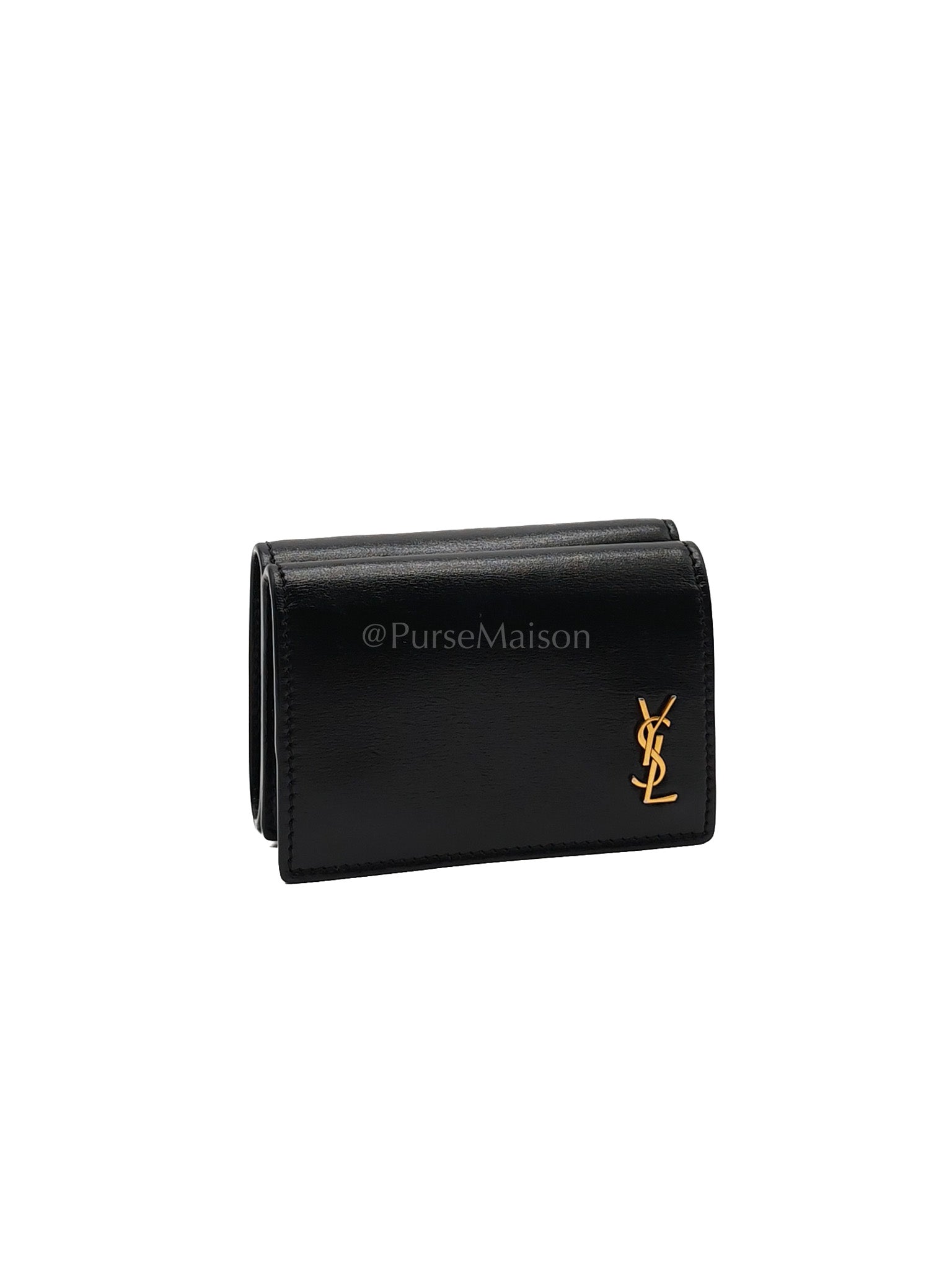 Monogram Portefeuille in Black Lambskin Leather with Coin Pouch Wallet | Purse Maison Luxury Bags Shop