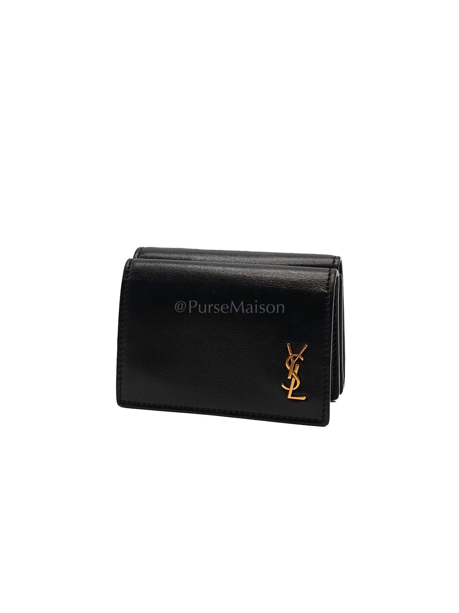 Monogram Portefeuille in Black Lambskin Leather with Coin Pouch Wallet | Purse Maison Luxury Bags Shop