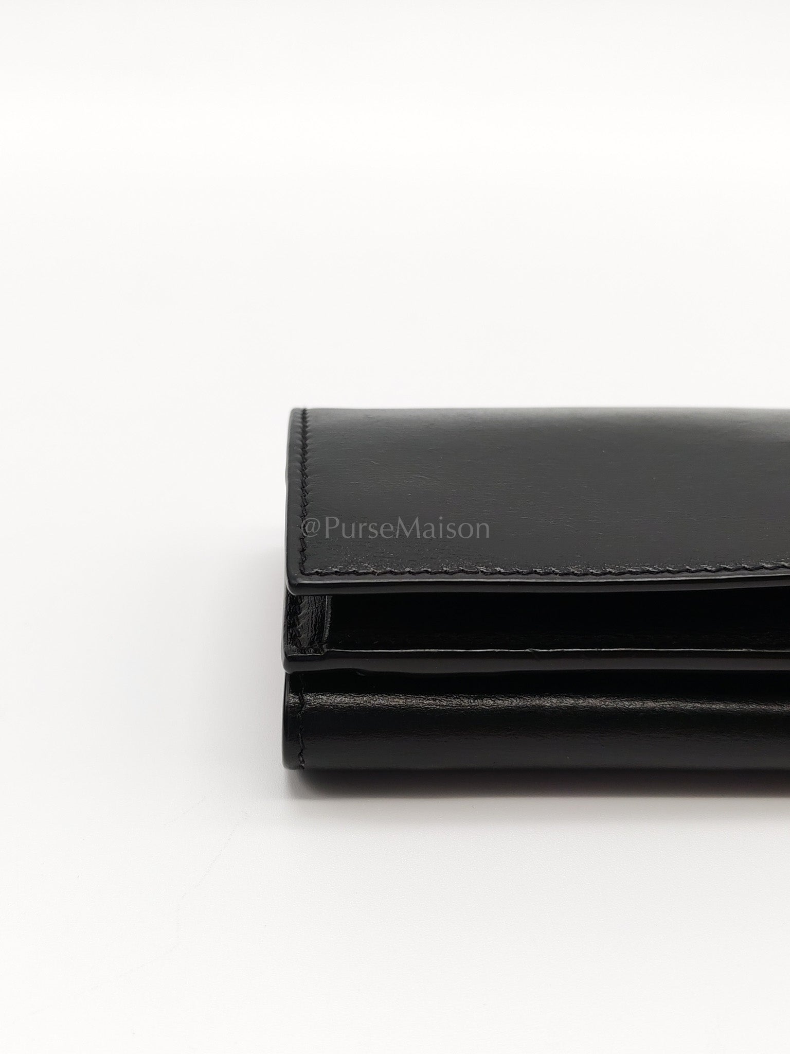 Monogram Portefeuille in Black Lambskin Leather with Coin Pouch Wallet | Purse Maison Luxury Bags Shop