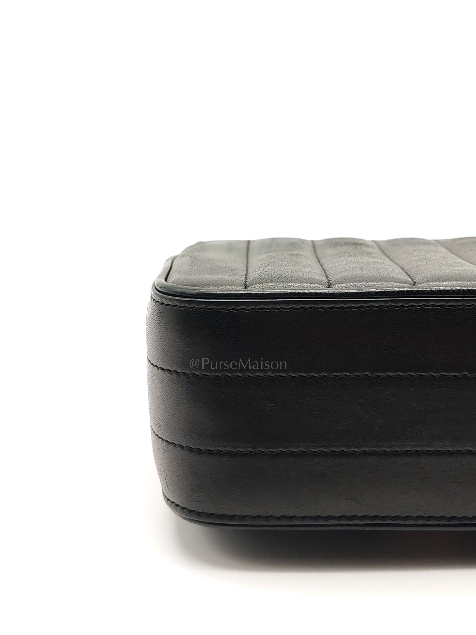 Monogram Vicky Chain Bag Small in Black Lambskin Leather & Gold Hardware | Purse Maison Luxury Bags Shop