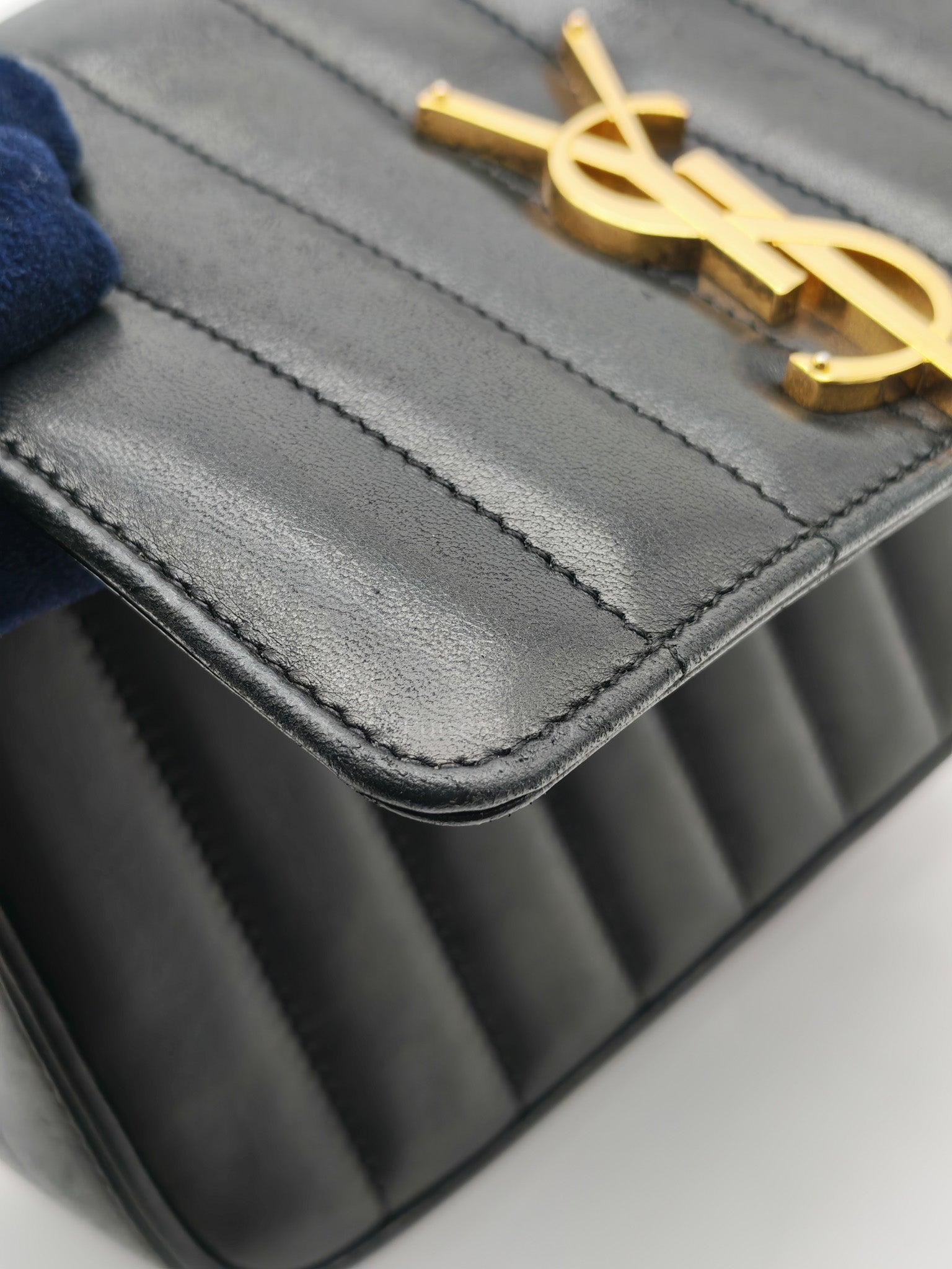 Monogram Vicky Chain Bag Small in Black Lambskin Leather & Gold Hardware | Purse Maison Luxury Bags Shop