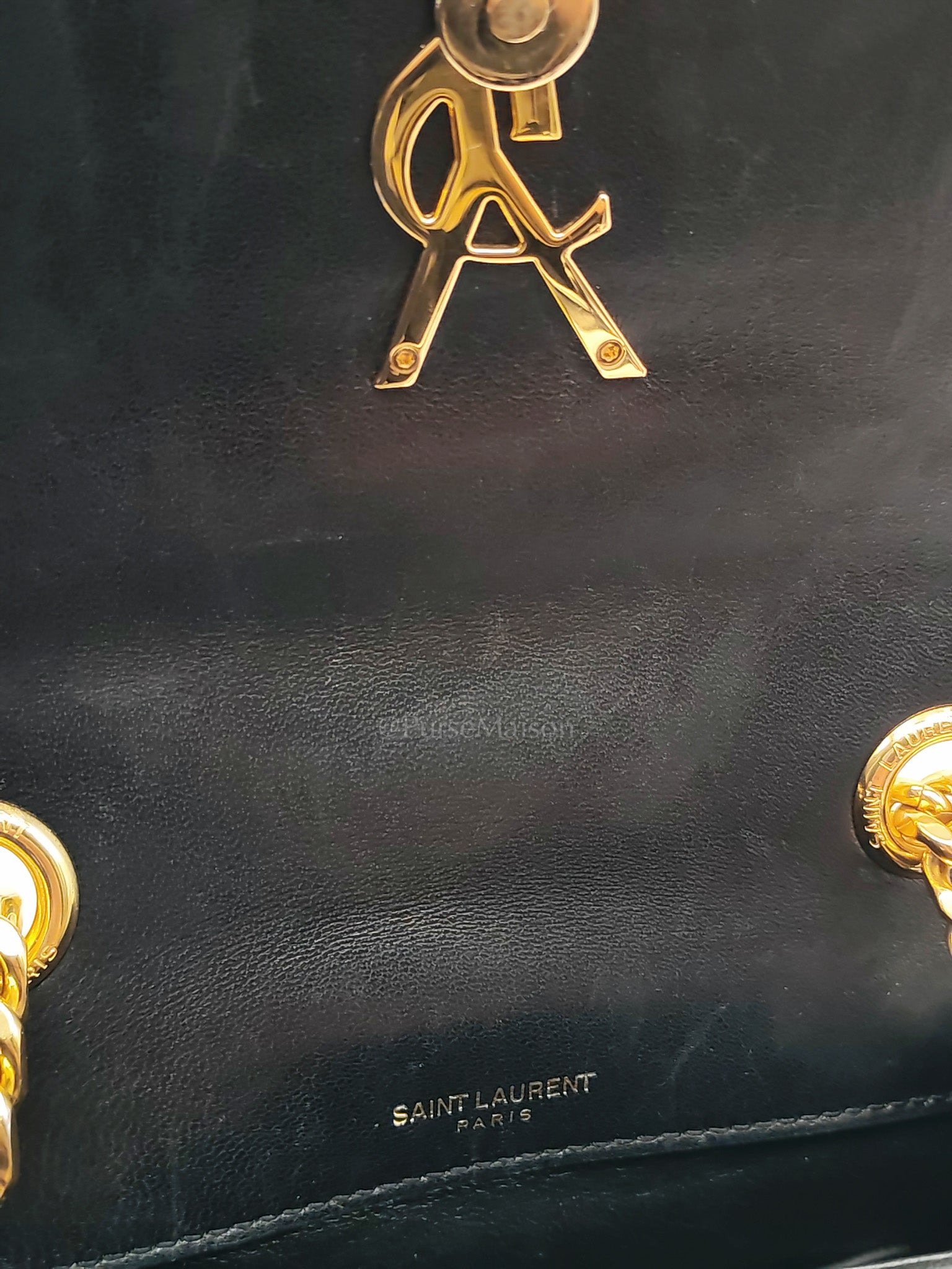 Monogram Vicky Chain Bag Small in Black Lambskin Leather & Gold Hardware | Purse Maison Luxury Bags Shop