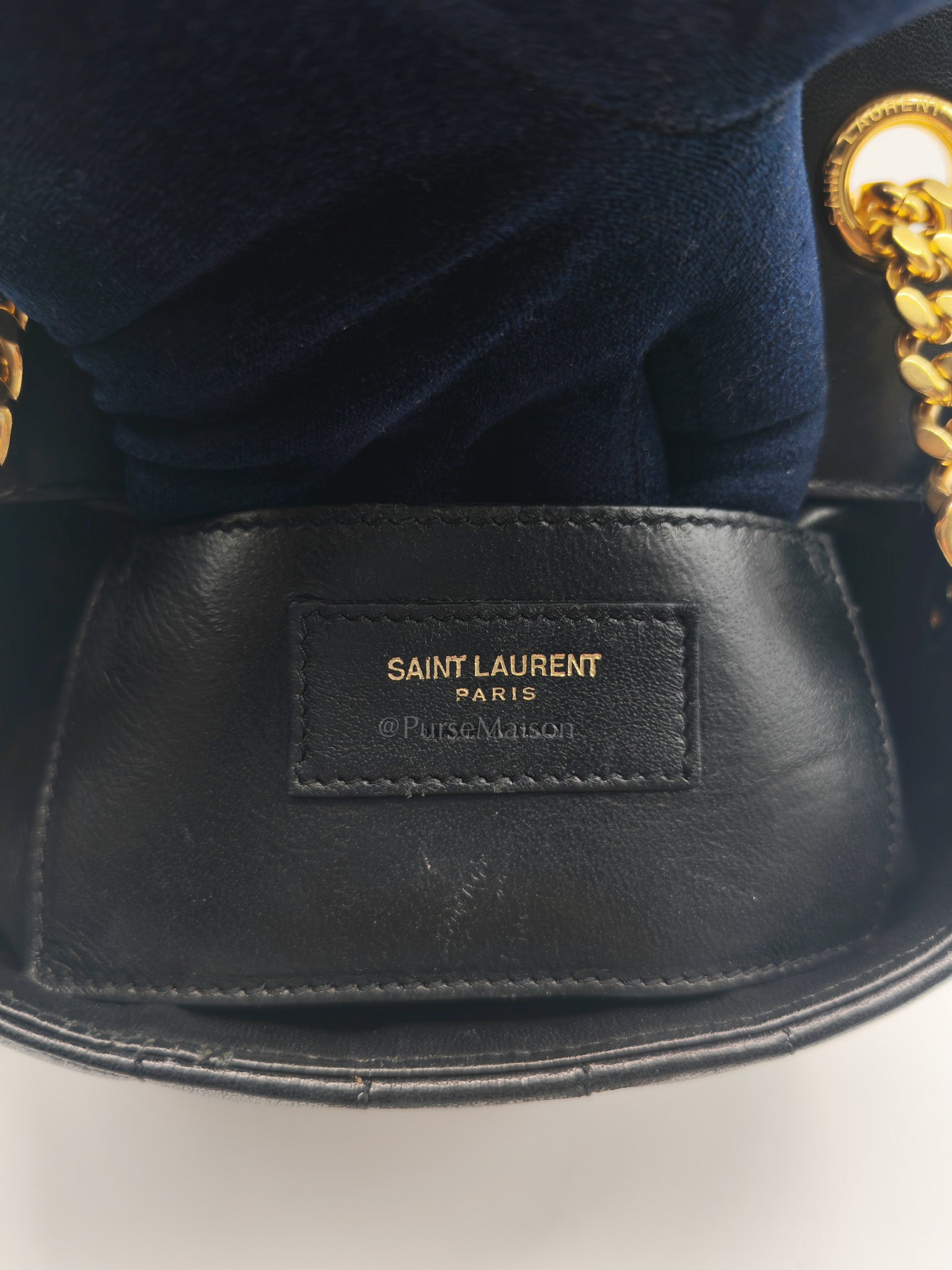 Monogram Vicky Chain Bag Small in Black Lambskin Leather & Gold Hardware | Purse Maison Luxury Bags Shop