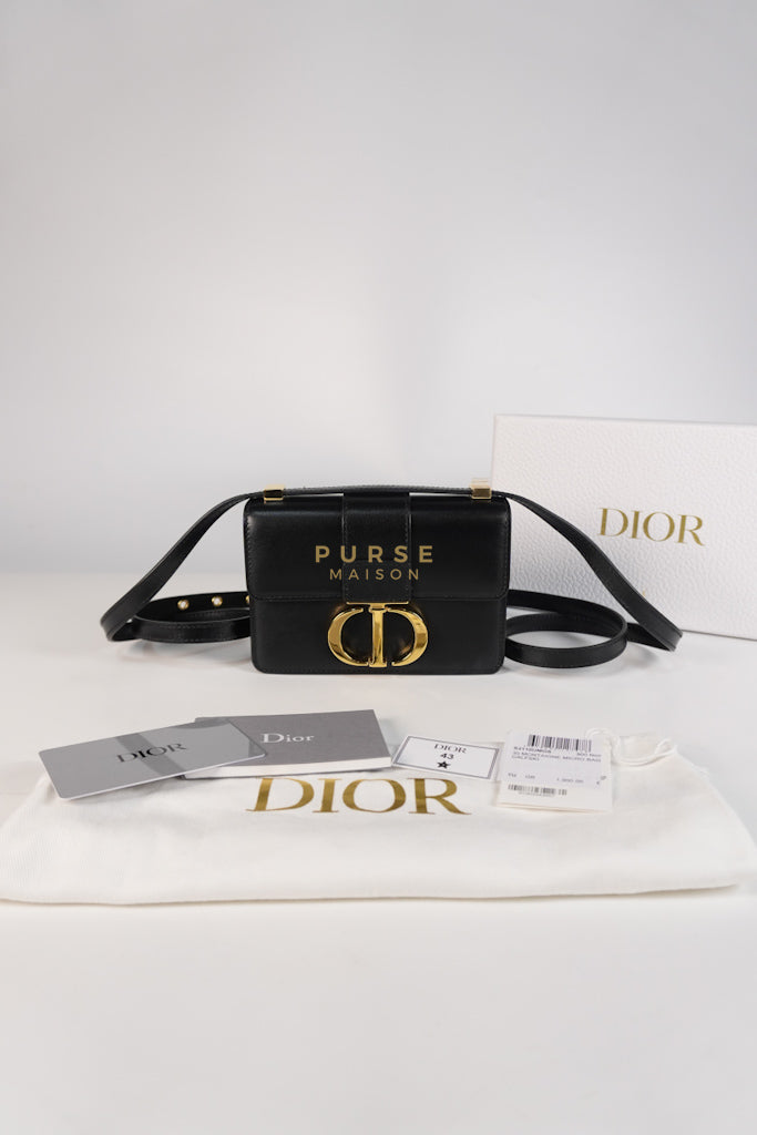 Montaigne 30 Micro Black Calfskin Leather | Purse Maison Luxury Bags Shop