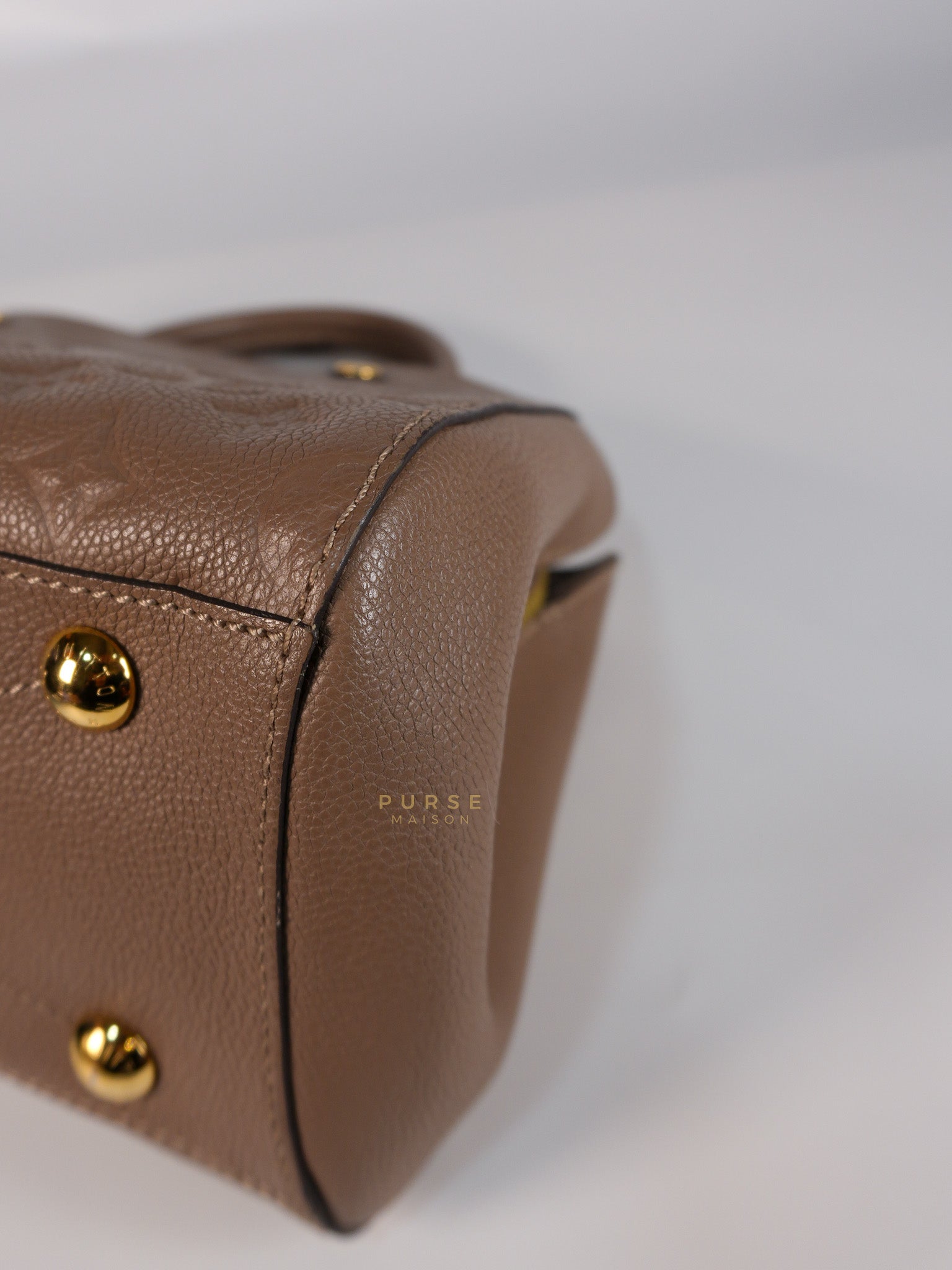 Montaigne BB in Taupe Monogram Empreinte Leather (Date Code: SP1197) | Purse Maison Luxury Bags Shop