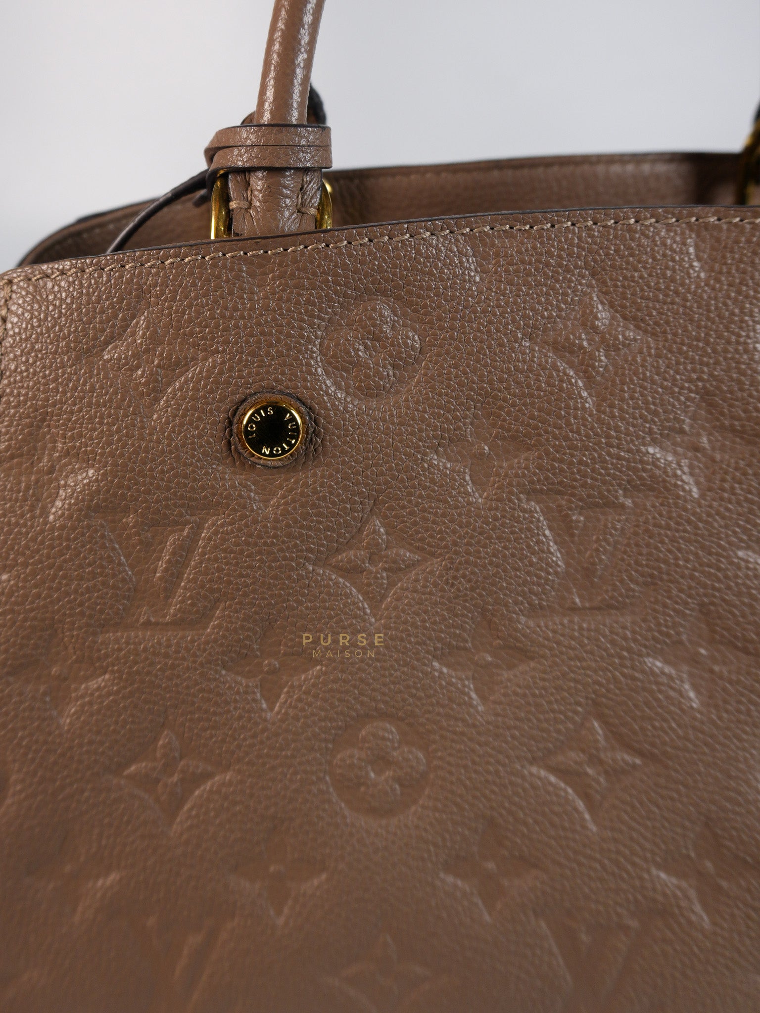 Montaigne BB in Taupe Monogram Empreinte Leather (Date Code: SP1197) | Purse Maison Luxury Bags Shop