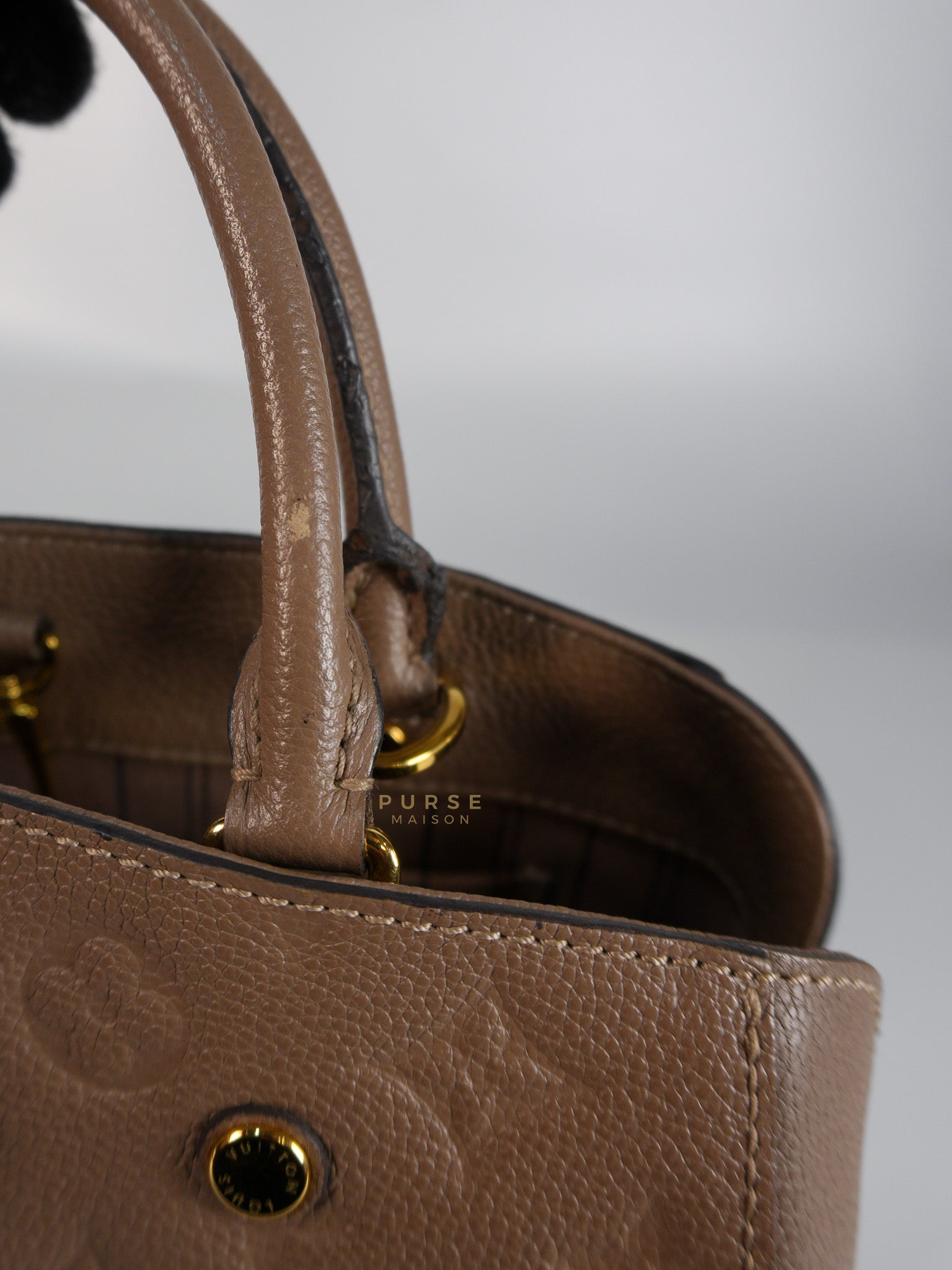 Montaigne BB in Taupe Monogram Empreinte Leather (Date Code: SP1197) | Purse Maison Luxury Bags Shop