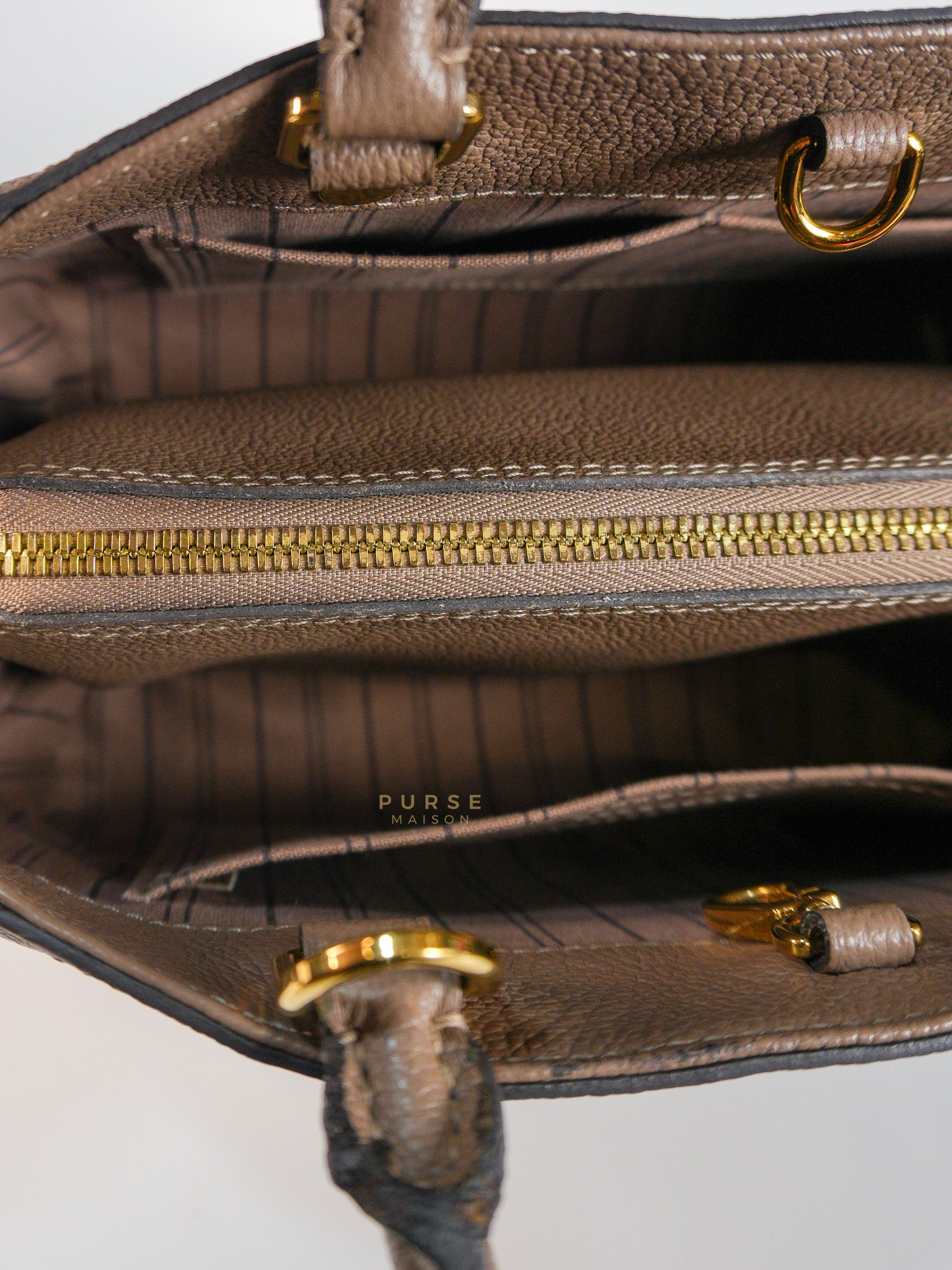 Montaigne BB in Taupe Monogram Empreinte Leather (Date Code: SP1197) | Purse Maison Luxury Bags Shop