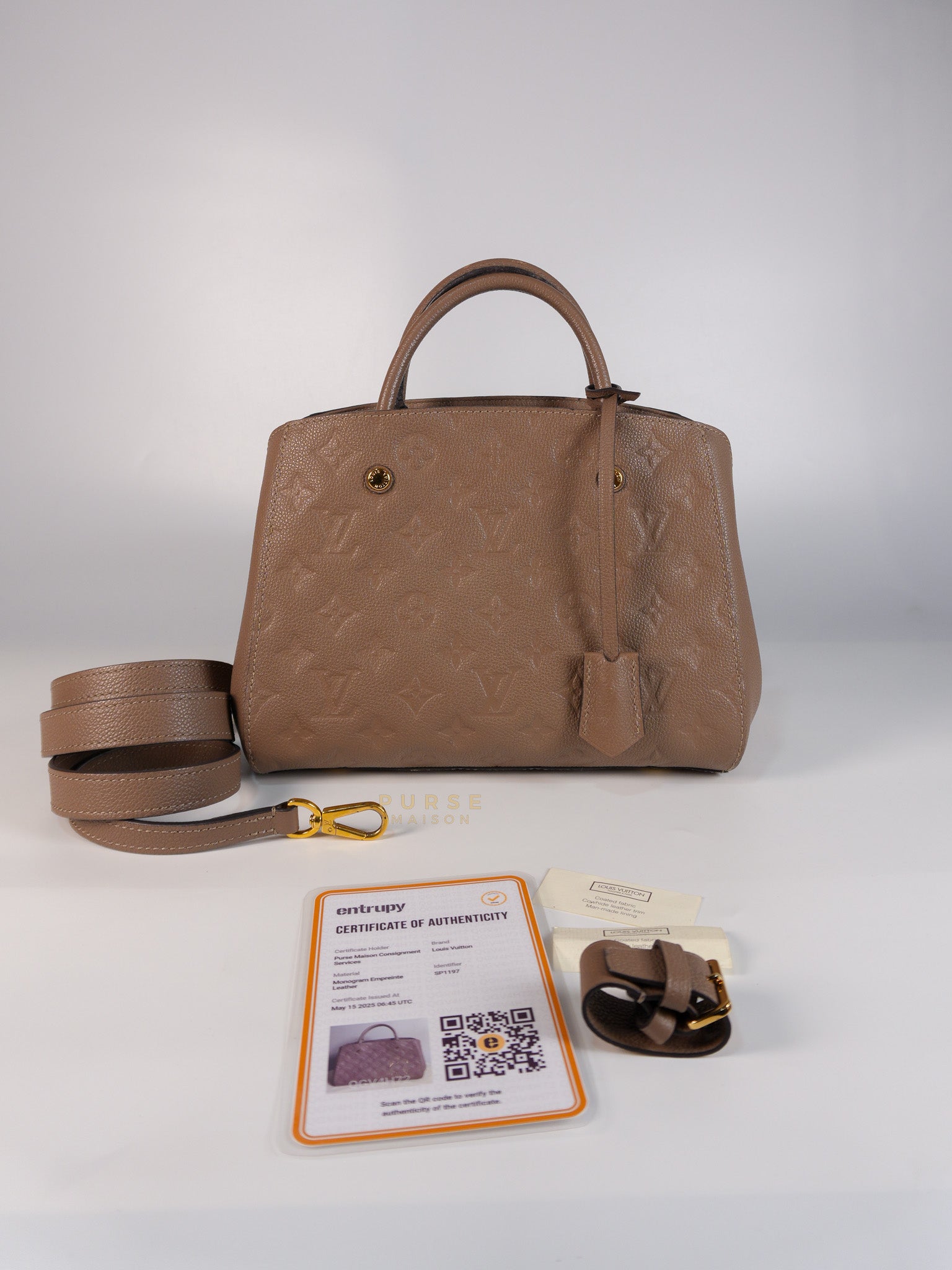 Montaigne BB in Taupe Monogram Empreinte Leather (Date Code: SP1197) | Purse Maison Luxury Bags Shop
