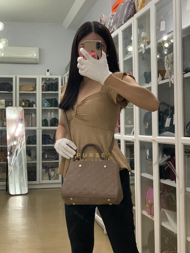 Montaigne BB in Taupe Monogram Empreinte Leather (Date Code: SP1197) | Purse Maison Luxury Bags Shop