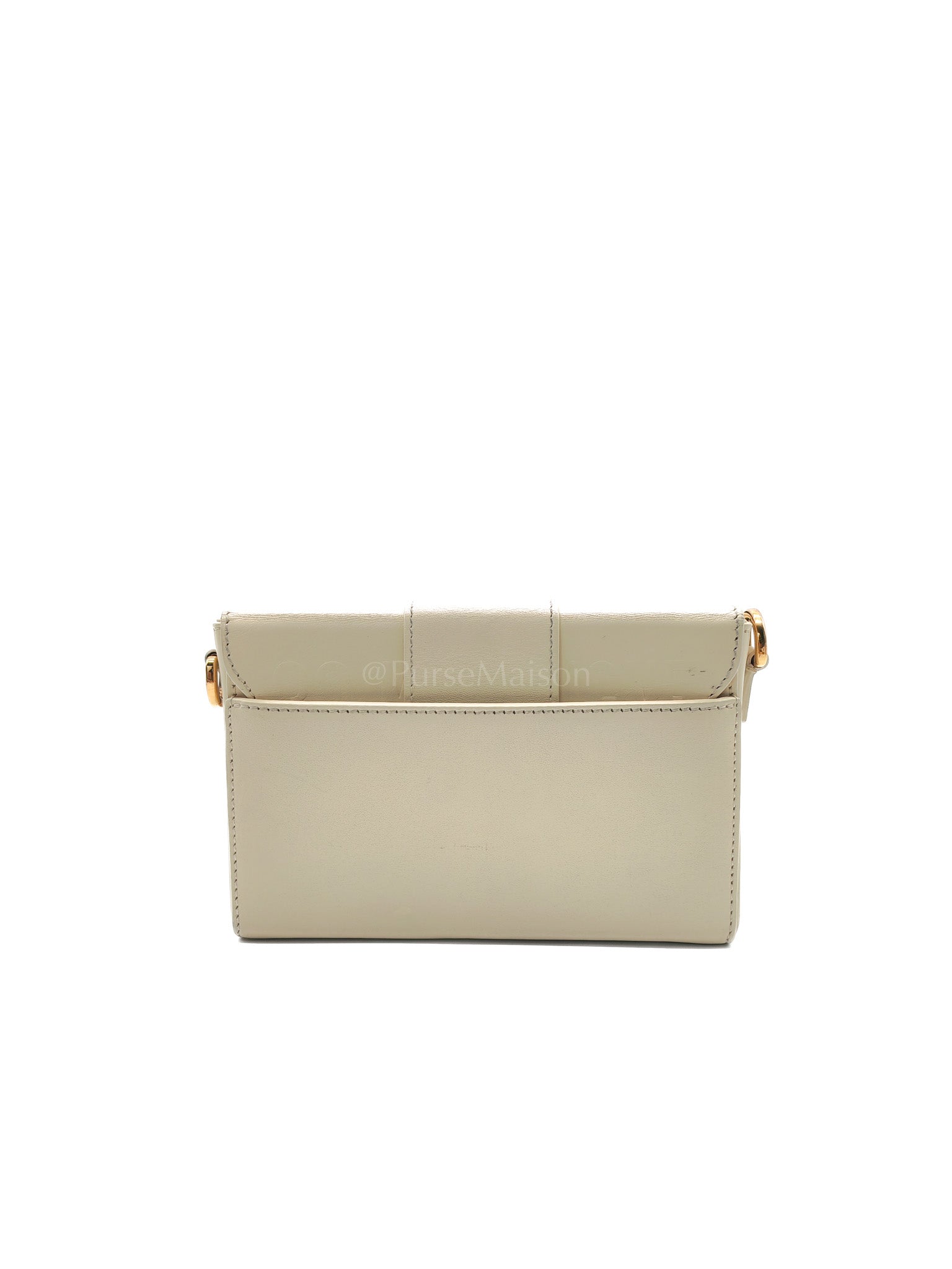 Montaigne Box Bag in Off-White Lambskin Leather and Gold Hardware Shoulder Bag | Purse Maison Luxury Bags Shop