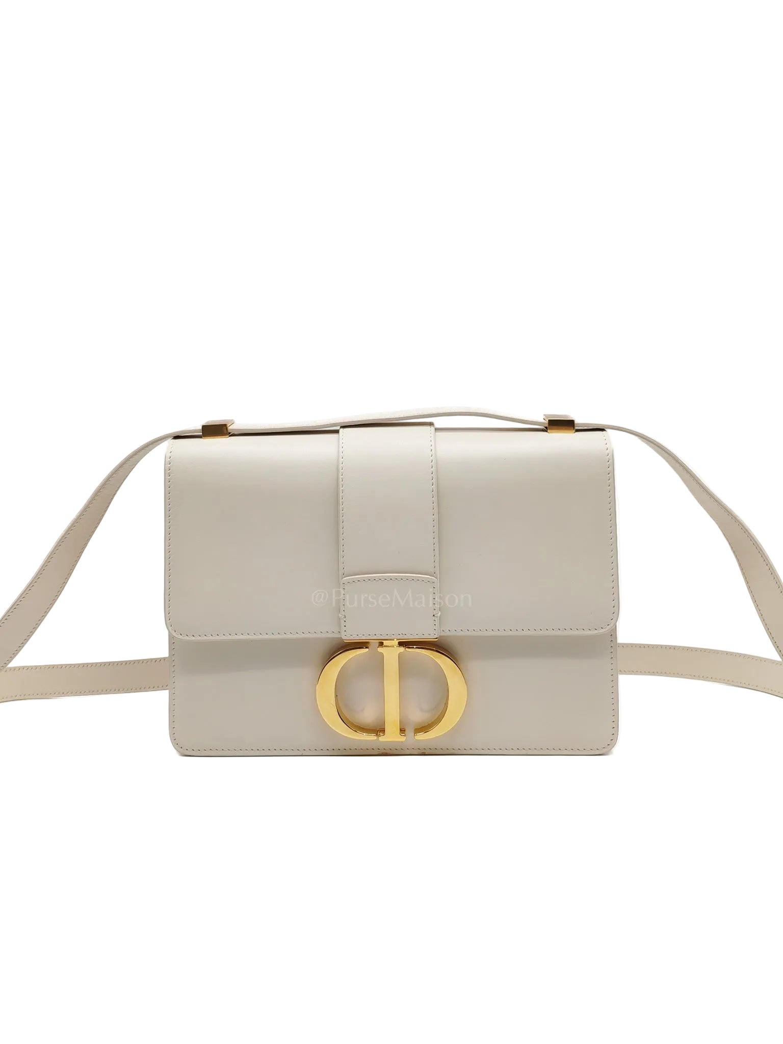 Montaigne in Medium White Calfskin Leather Crossbody Bag | Purse Maison Luxury Bags Shop
