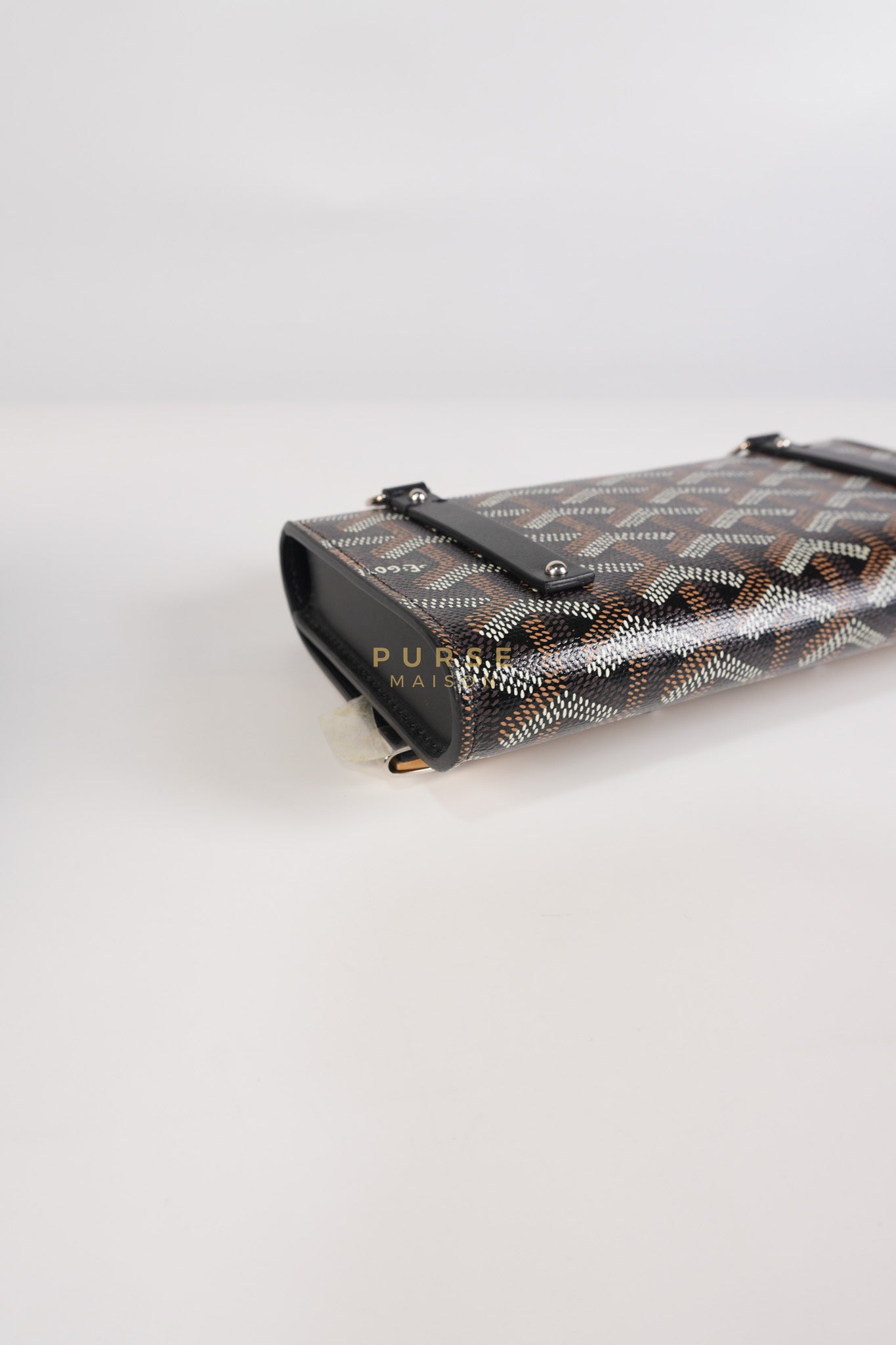 Monte Carlo Clutch Bag in Black Goyardine Canvas | Purse Maison Luxury Bags Shop