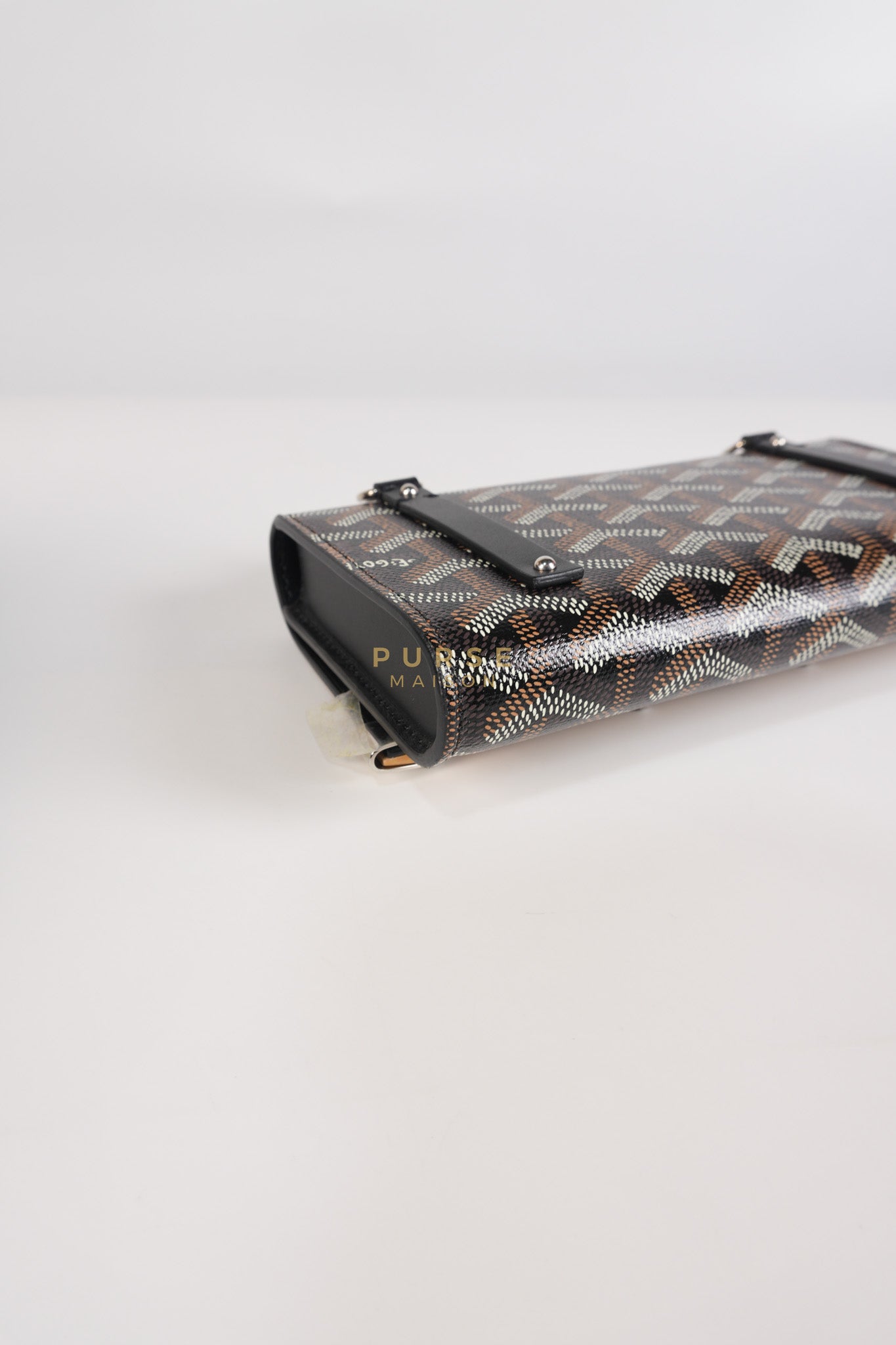 Monte Carlo Clutch Bag in Black Goyardine Canvas | Purse Maison Luxury Bags Shop