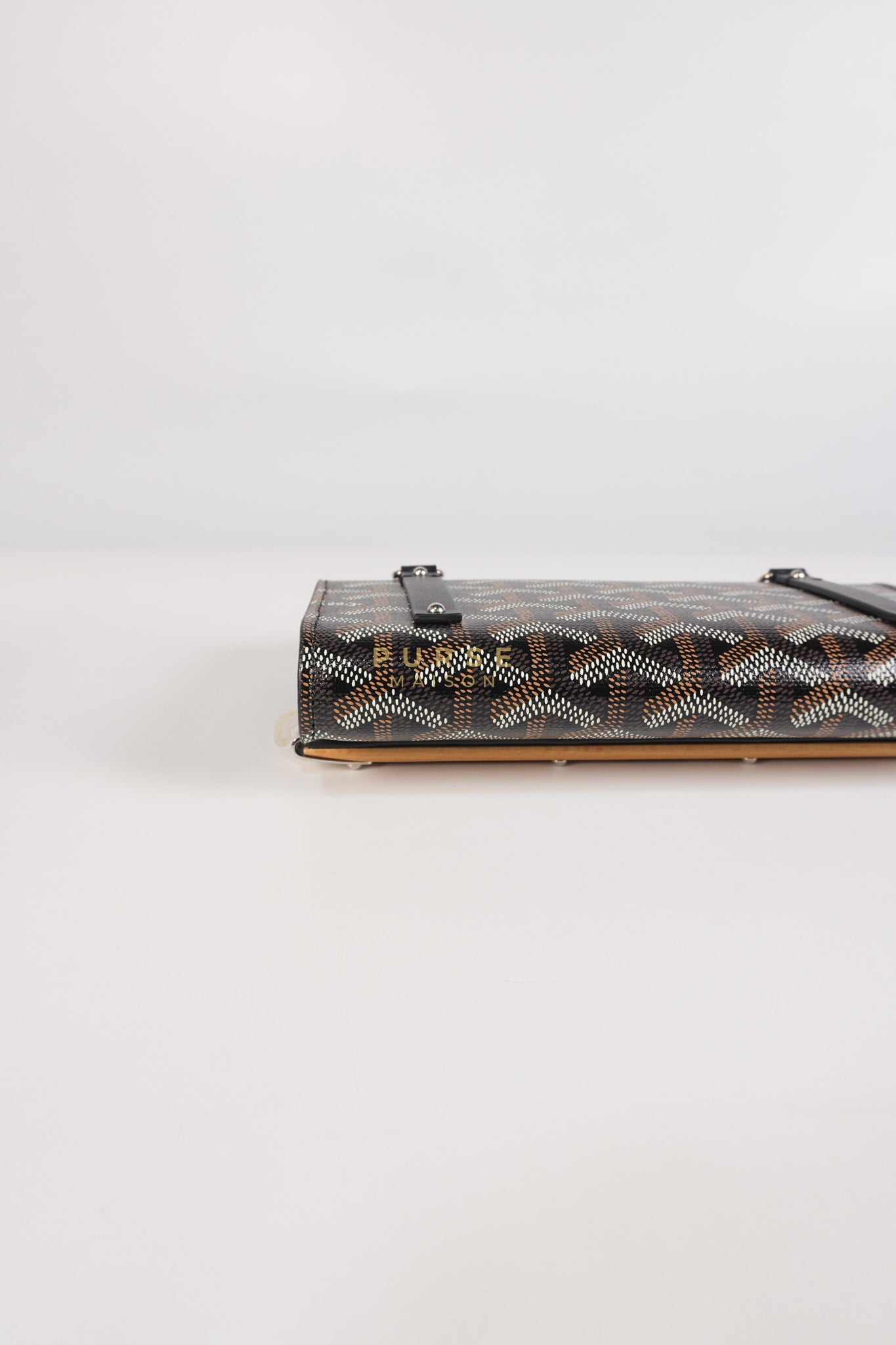 Monte Carlo Clutch Bag in Black Goyardine Canvas | Purse Maison Luxury Bags Shop