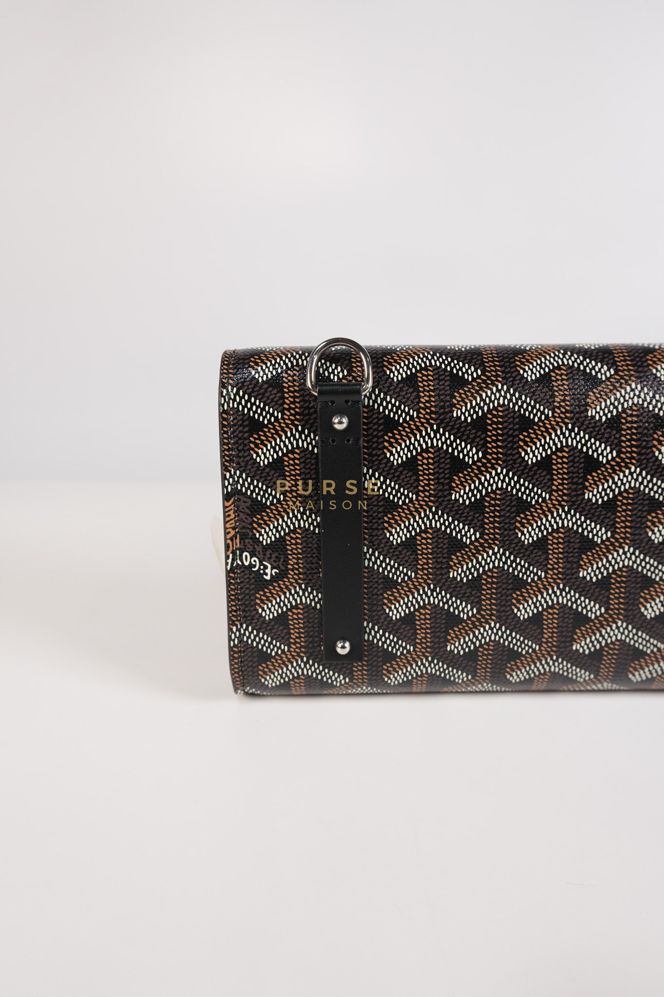 Monte Carlo Clutch Bag in Black Goyardine Canvas | Purse Maison Luxury Bags Shop