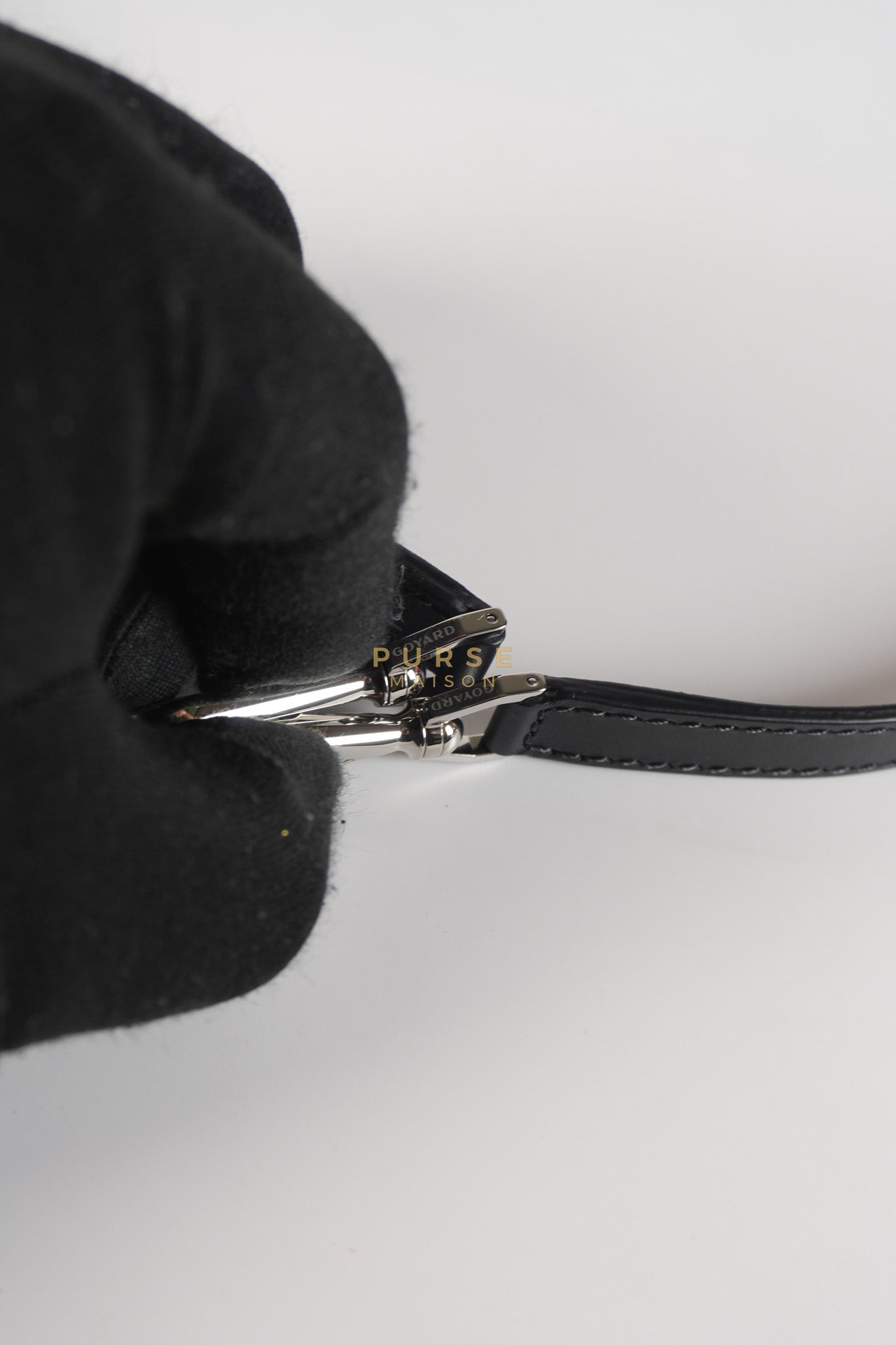 Monte Carlo Clutch Bag in Black Goyardine Canvas | Purse Maison Luxury Bags Shop