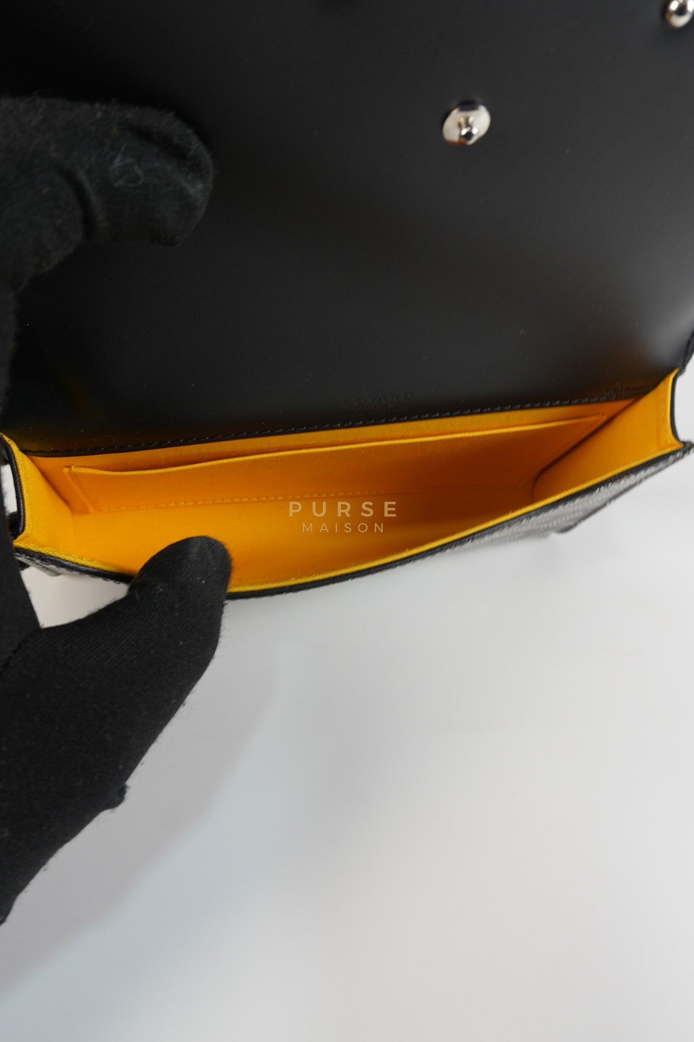 Monte Carlo Clutch Bag in Black Goyardine Canvas | Purse Maison Luxury Bags Shop