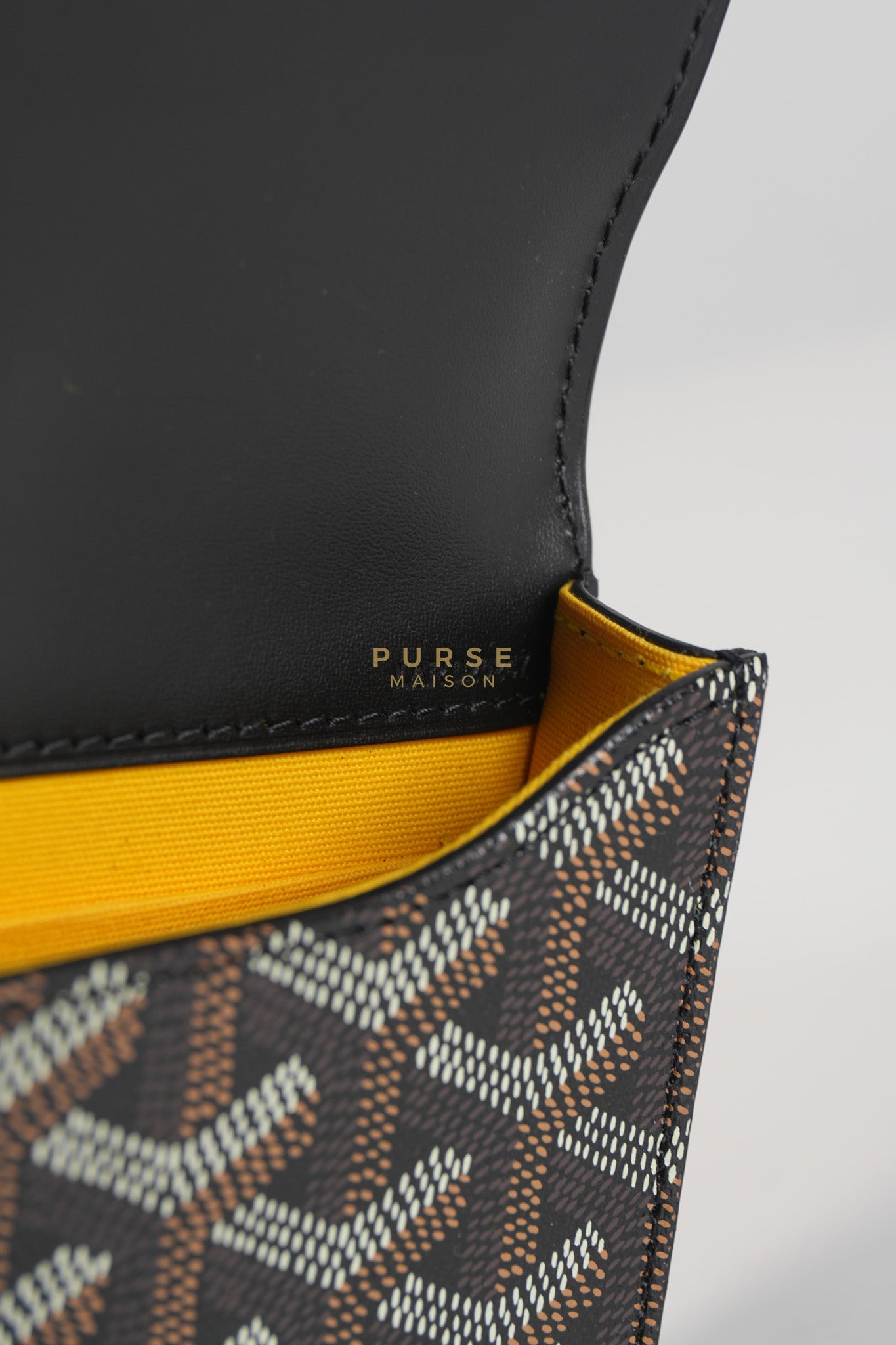 Monte Carlo Clutch Bag in Black Goyardine Canvas | Purse Maison Luxury Bags Shop