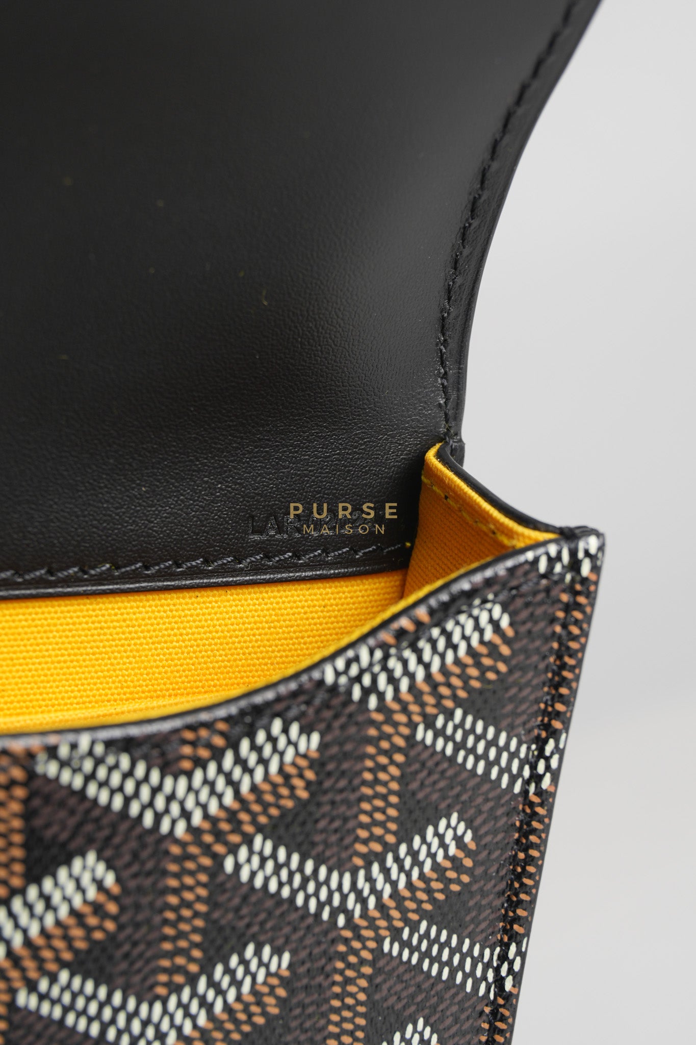 Monte Carlo Clutch Bag in Black Goyardine Canvas | Purse Maison Luxury Bags Shop