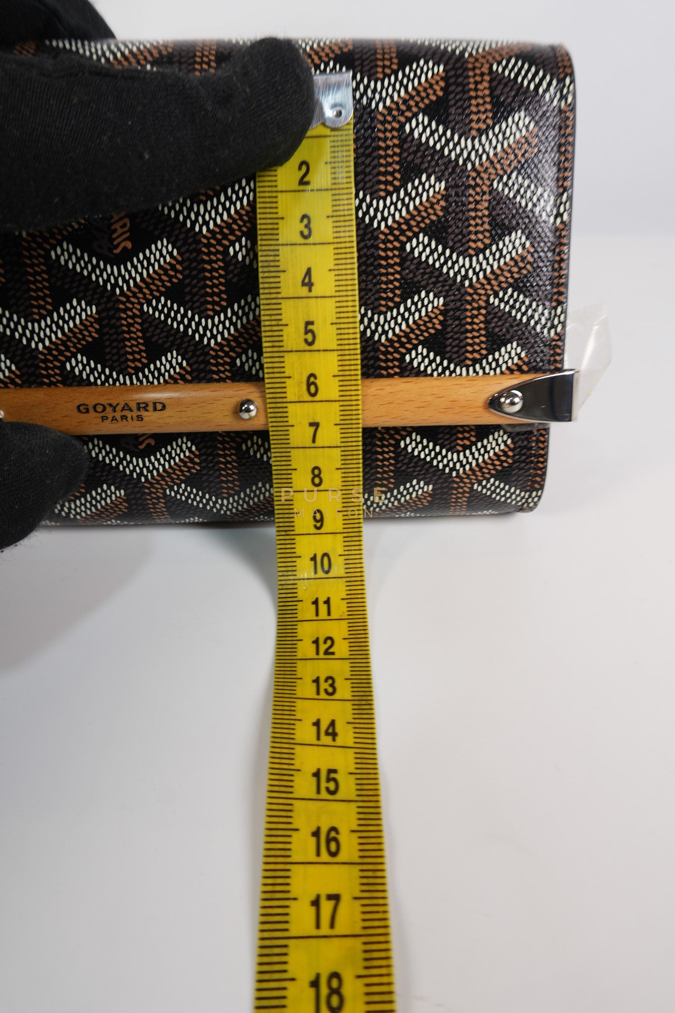 Monte Carlo Clutch Bag in Black Goyardine Canvas | Purse Maison Luxury Bags Shop