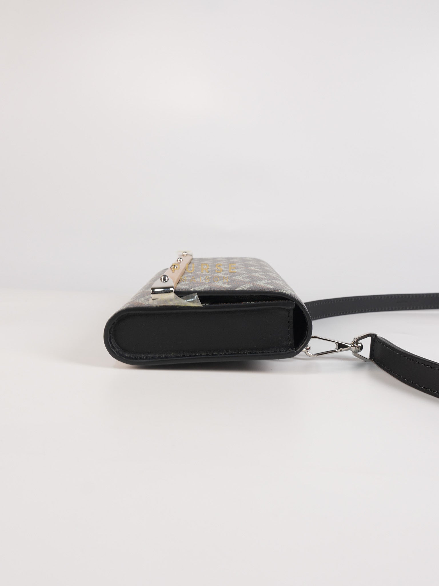 Monte Carlo Clutch Bag in Black Goyardine Canvas | Purse Maison Luxury Bags Shop