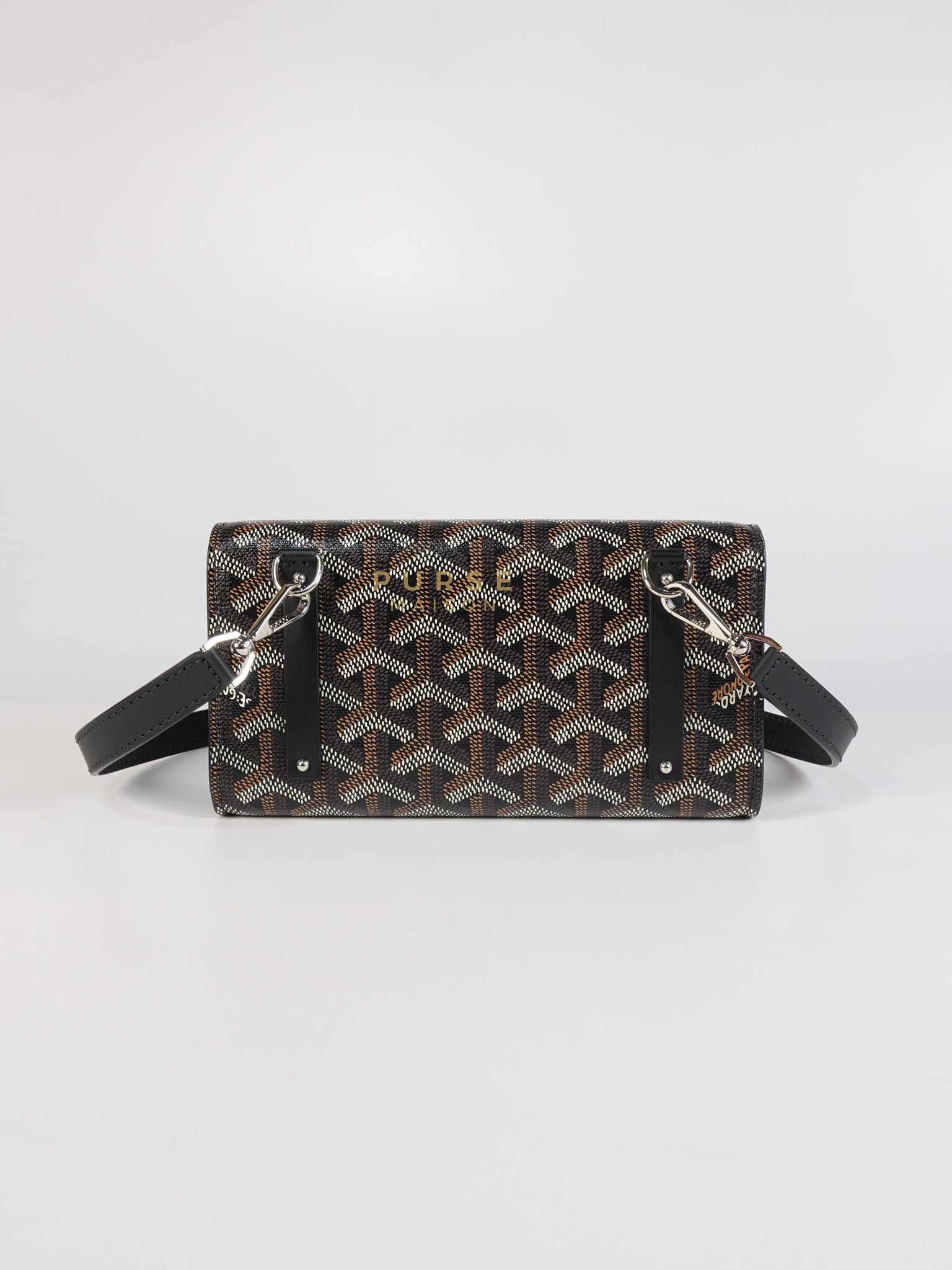 Monte Carlo Clutch Bag in Black Goyardine Canvas | Purse Maison Luxury Bags Shop