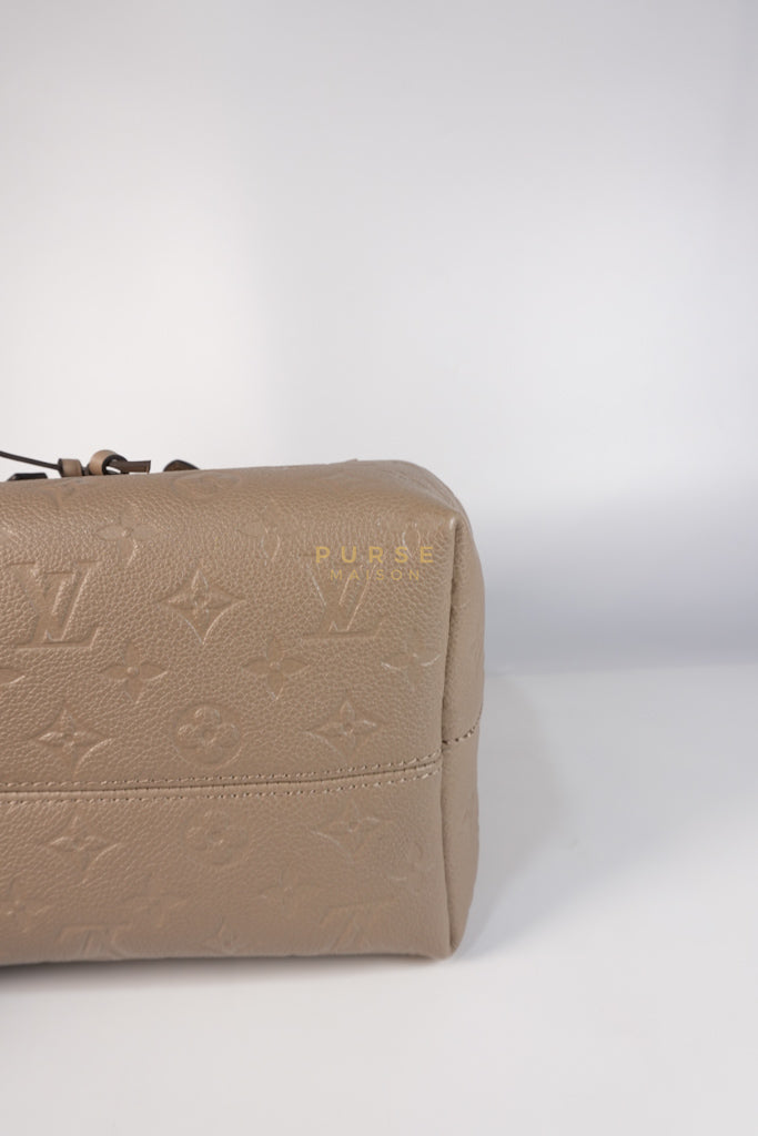 Montesouris Back Pack in Etoupe Monogram Empreinte Canvas & Gold Hardware Microchip | Purse Maison Luxury Bags Shop