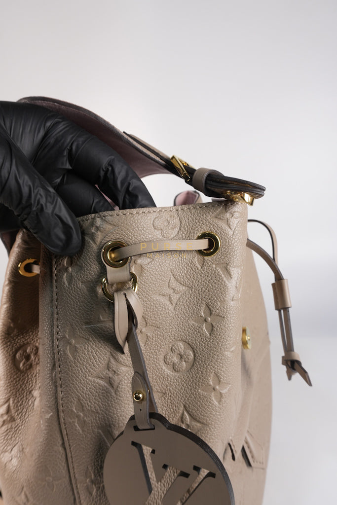 Montesouris Back Pack in Etoupe Monogram Empreinte Canvas & Gold Hardware Microchip | Purse Maison Luxury Bags Shop