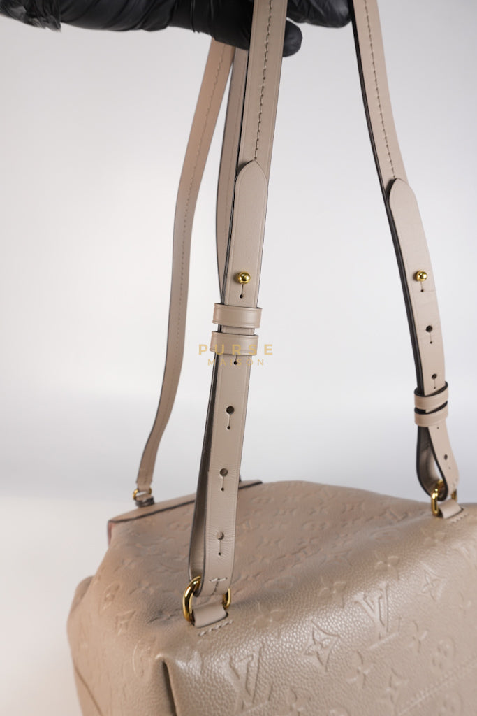 Montesouris Back Pack in Etoupe Monogram Empreinte Canvas & Gold Hardware Microchip | Purse Maison Luxury Bags Shop