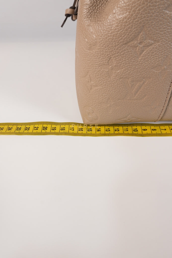 Montesouris Back Pack in Etoupe Monogram Empreinte Canvas & Gold Hardware Microchip | Purse Maison Luxury Bags Shop