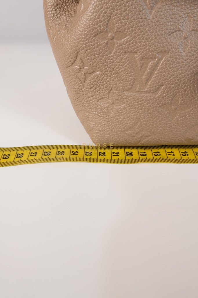 Montesouris Back Pack in Etoupe Monogram Empreinte Canvas & Gold Hardware Microchip | Purse Maison Luxury Bags Shop