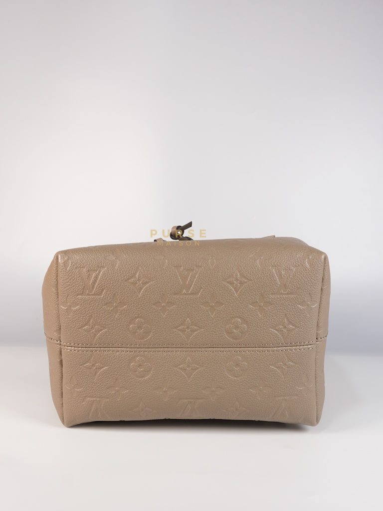 Montesouris Back Pack in Etoupe Monogram Empreinte Canvas & Gold Hardware Microchip | Purse Maison Luxury Bags Shop