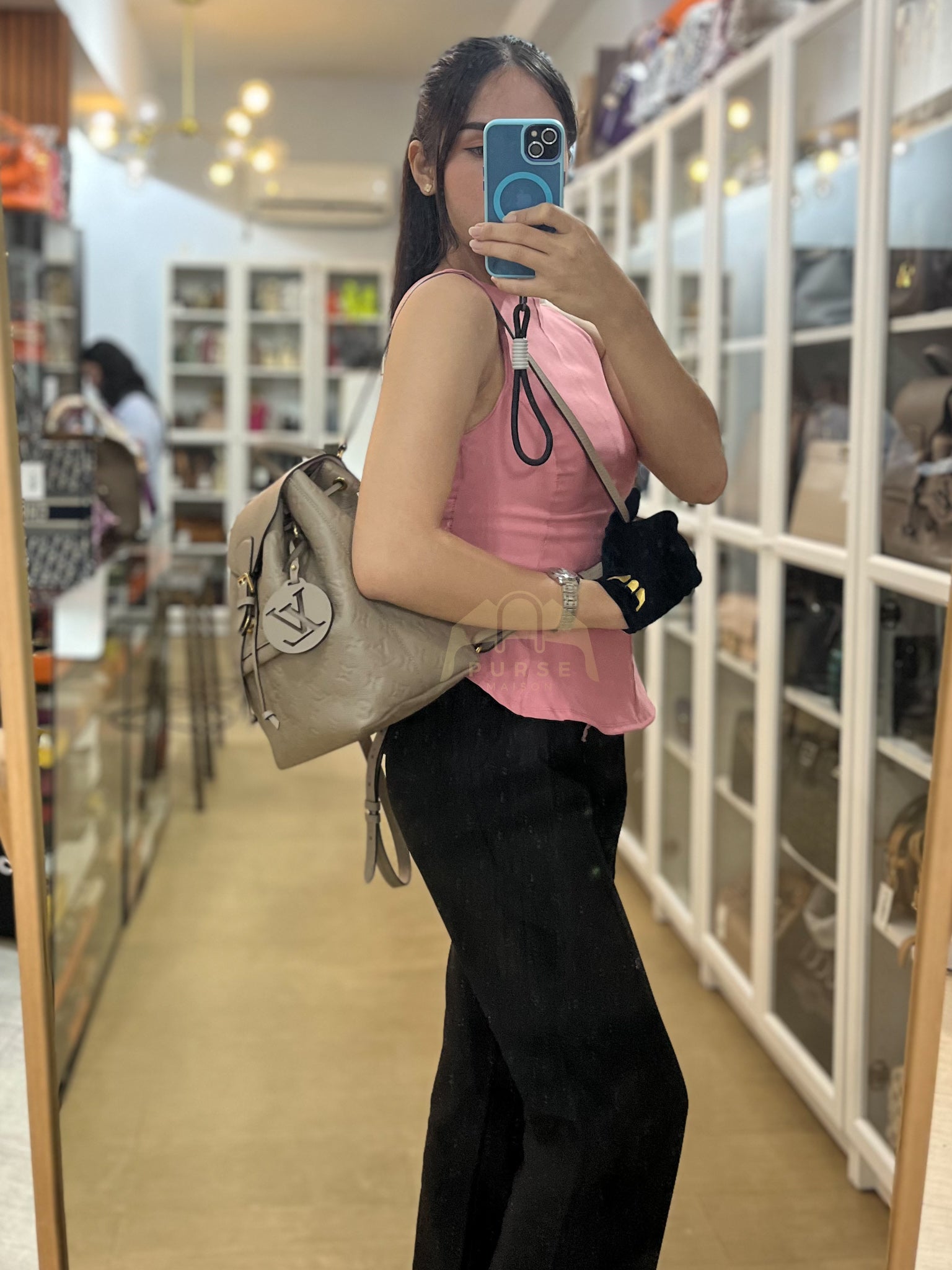 Montsouris NM in Turtledove Monogram Empreinte Leather Backpack (Microchip) | Purse Maison Luxury Bags Shop