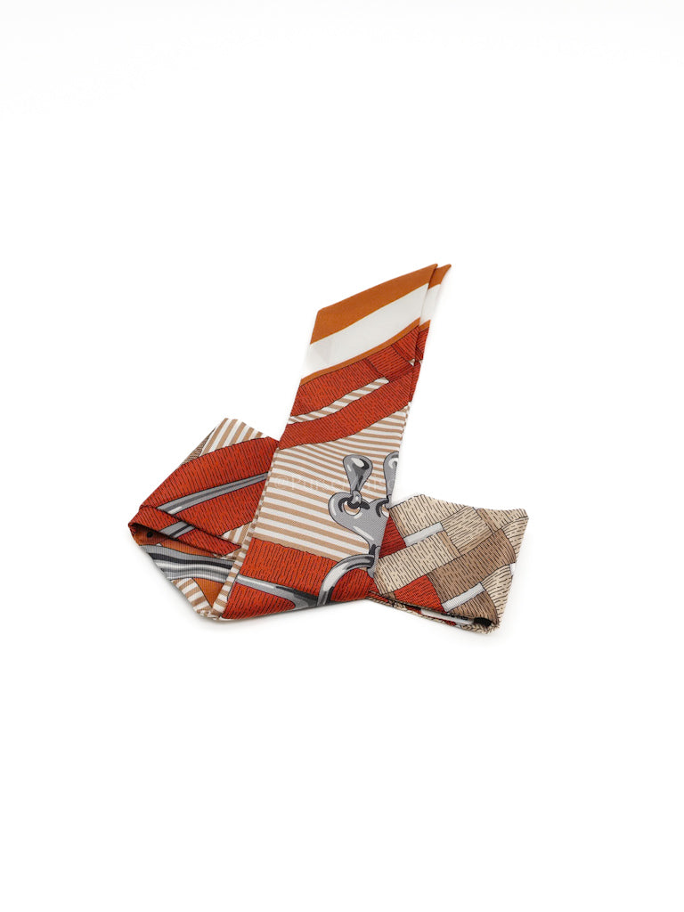 Mors a Jouets Chemise Orange Cuit/Beige Silk Twilly | Purse Maison Luxury Bags Shop