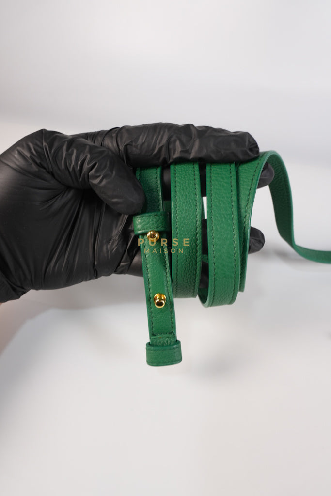 Mount Envelope Small Green in Grained Calfskin Leather Bag | Purse Maison Luxury Bags Shop