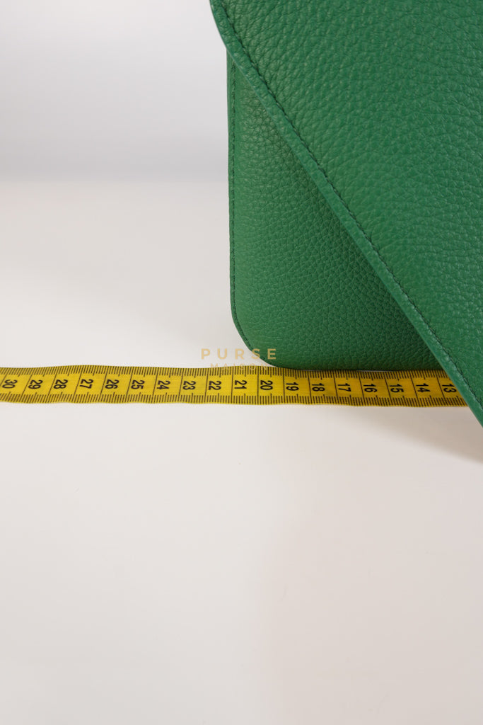 Mount Envelope Small Green in Grained Calfskin Leather Bag | Purse Maison Luxury Bags Shop