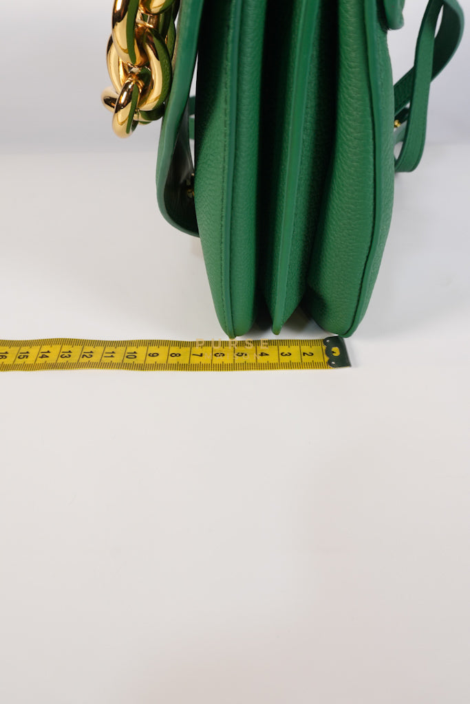 Mount Envelope Small Green in Grained Calfskin Leather Bag | Purse Maison Luxury Bags Shop