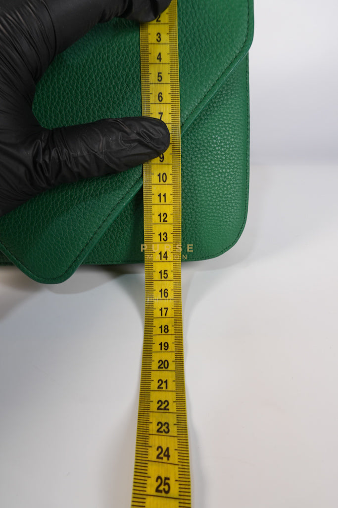 Mount Envelope Small Green in Grained Calfskin Leather Bag | Purse Maison Luxury Bags Shop