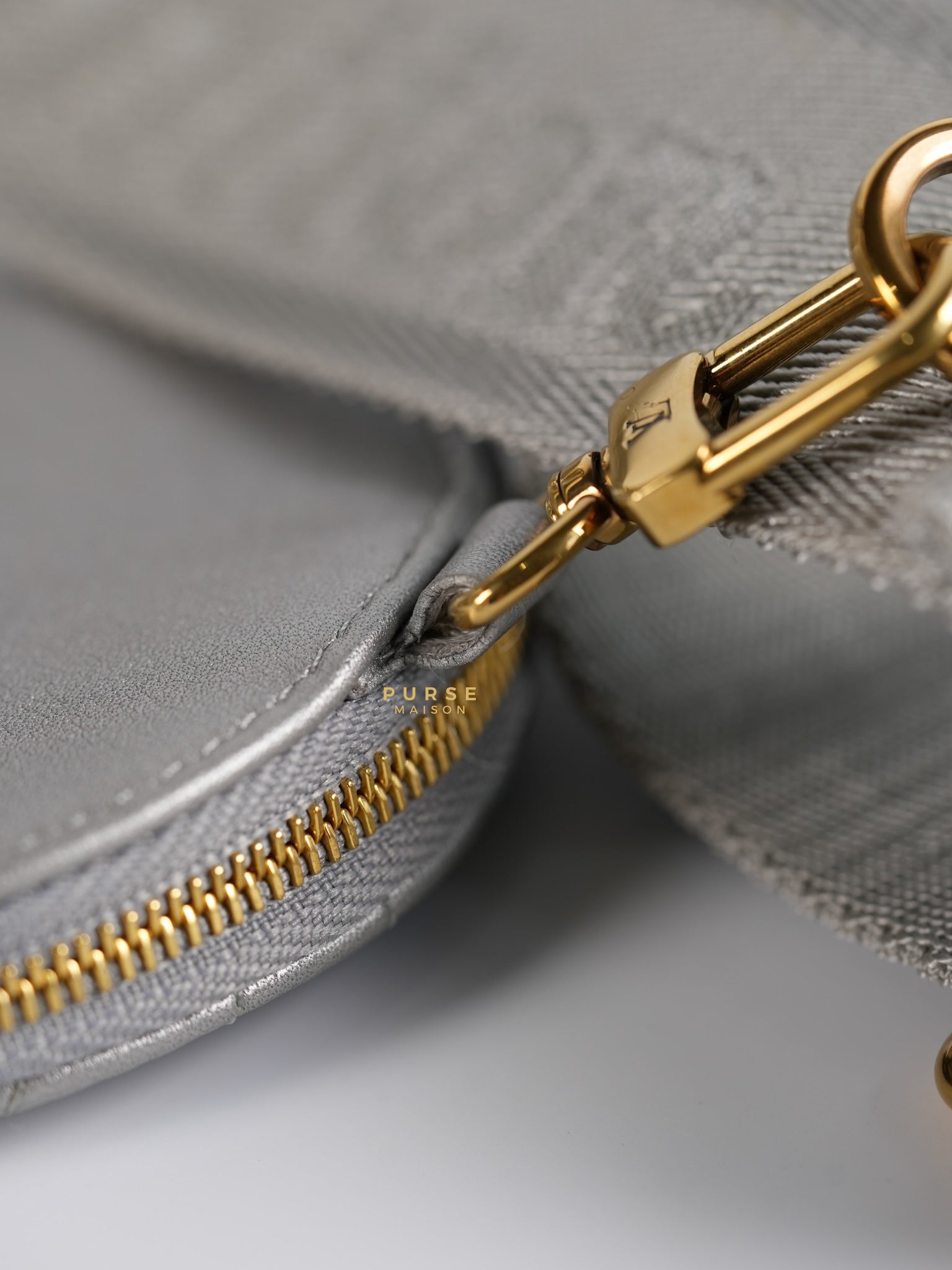 Multi Pochette New Wave Silvery Leather Gold Hardware(Microchip) | Purse Maison Luxury Bags Shop