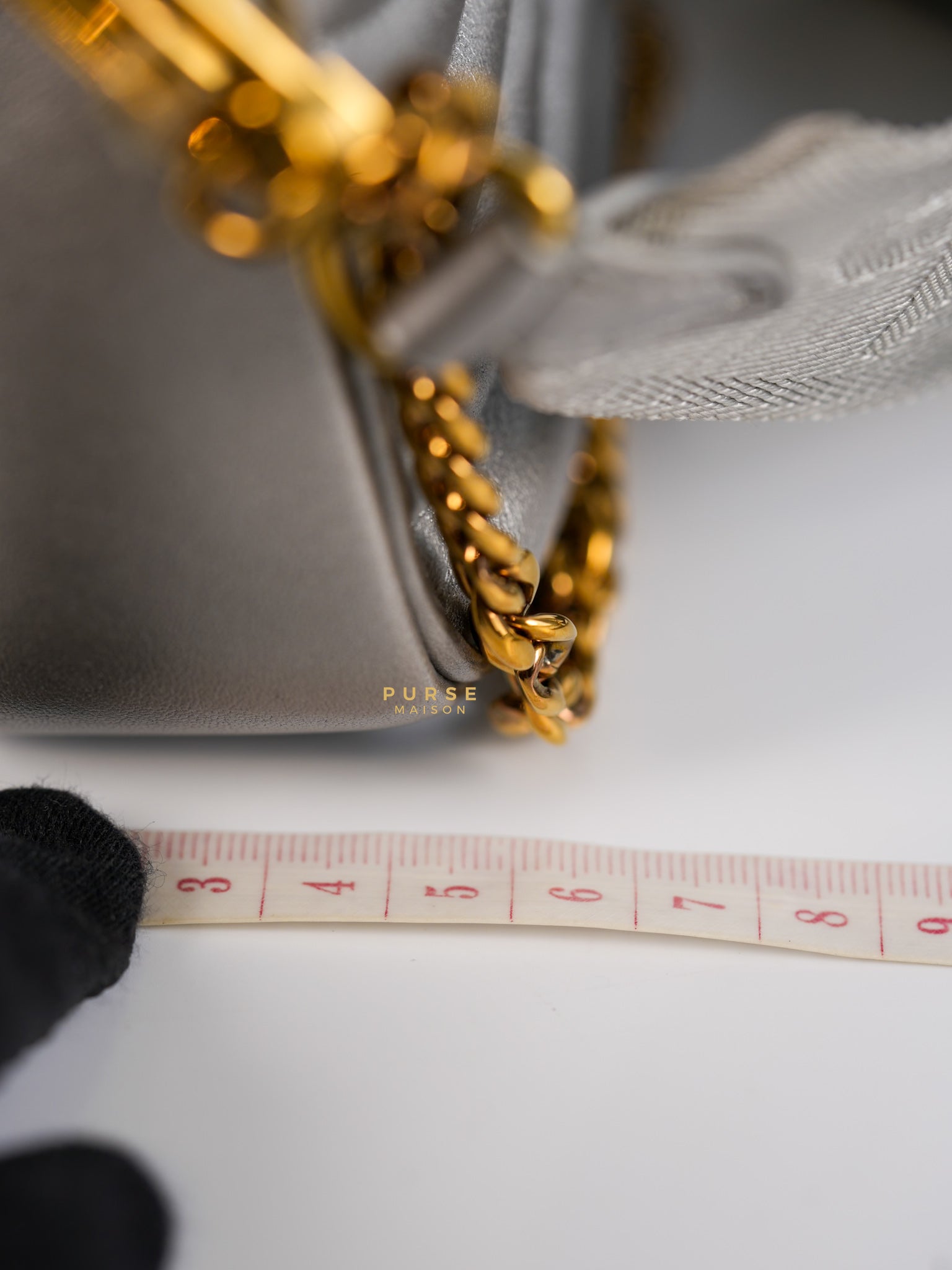 Multi Pochette New Wave Silvery Leather Gold Hardware(Microchip) | Purse Maison Luxury Bags Shop