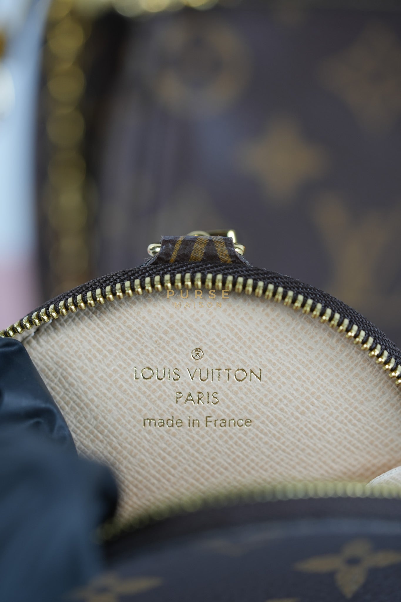 Multi Pochette Shoulder Bag in Monogram Canvas & Gold Hardware Microchip | Purse Maison Luxury Bags Shop