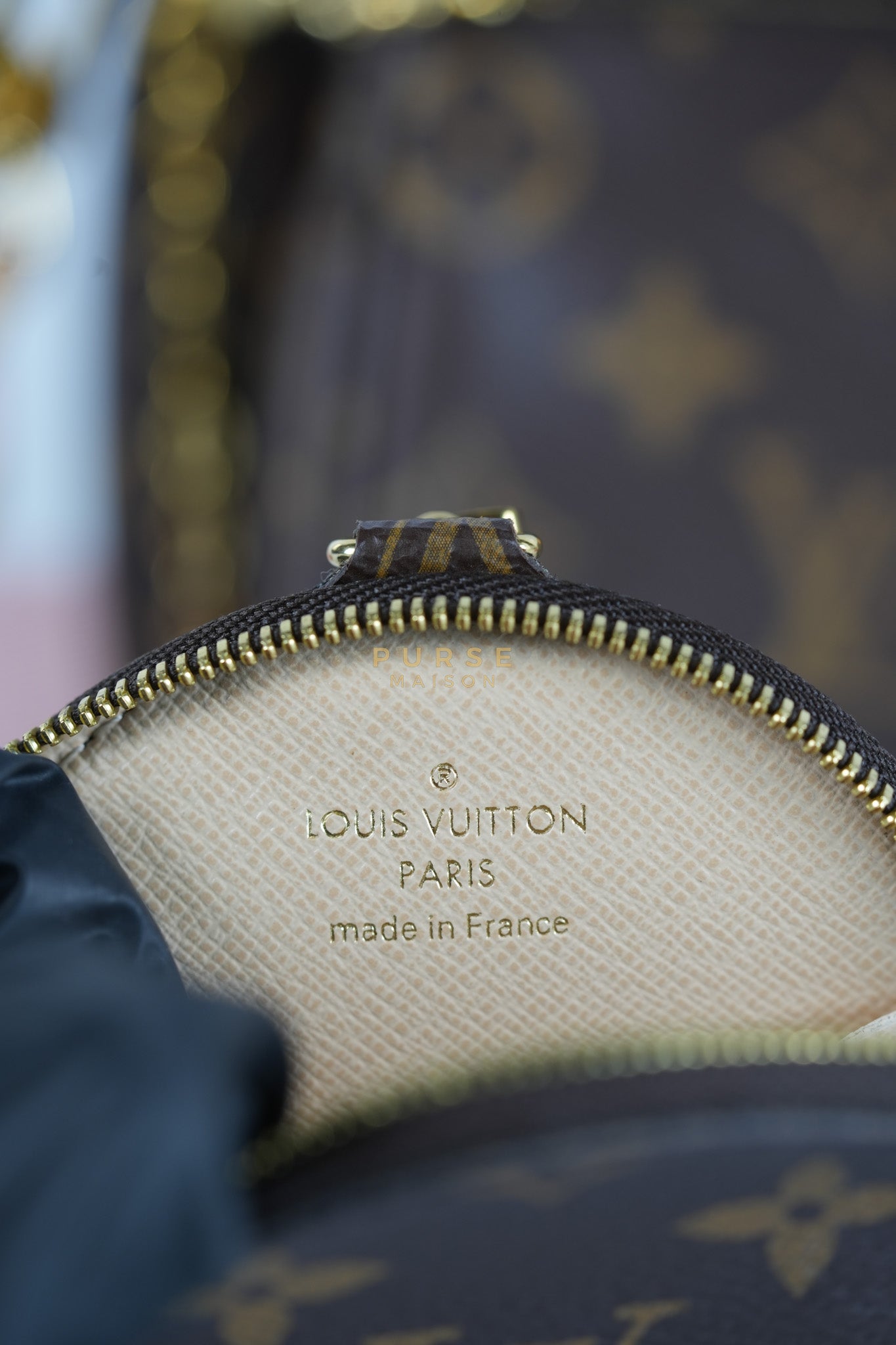 Multi Pochette Shoulder Bag in Monogram Canvas & Gold Hardware Microchip | Purse Maison Luxury Bags Shop