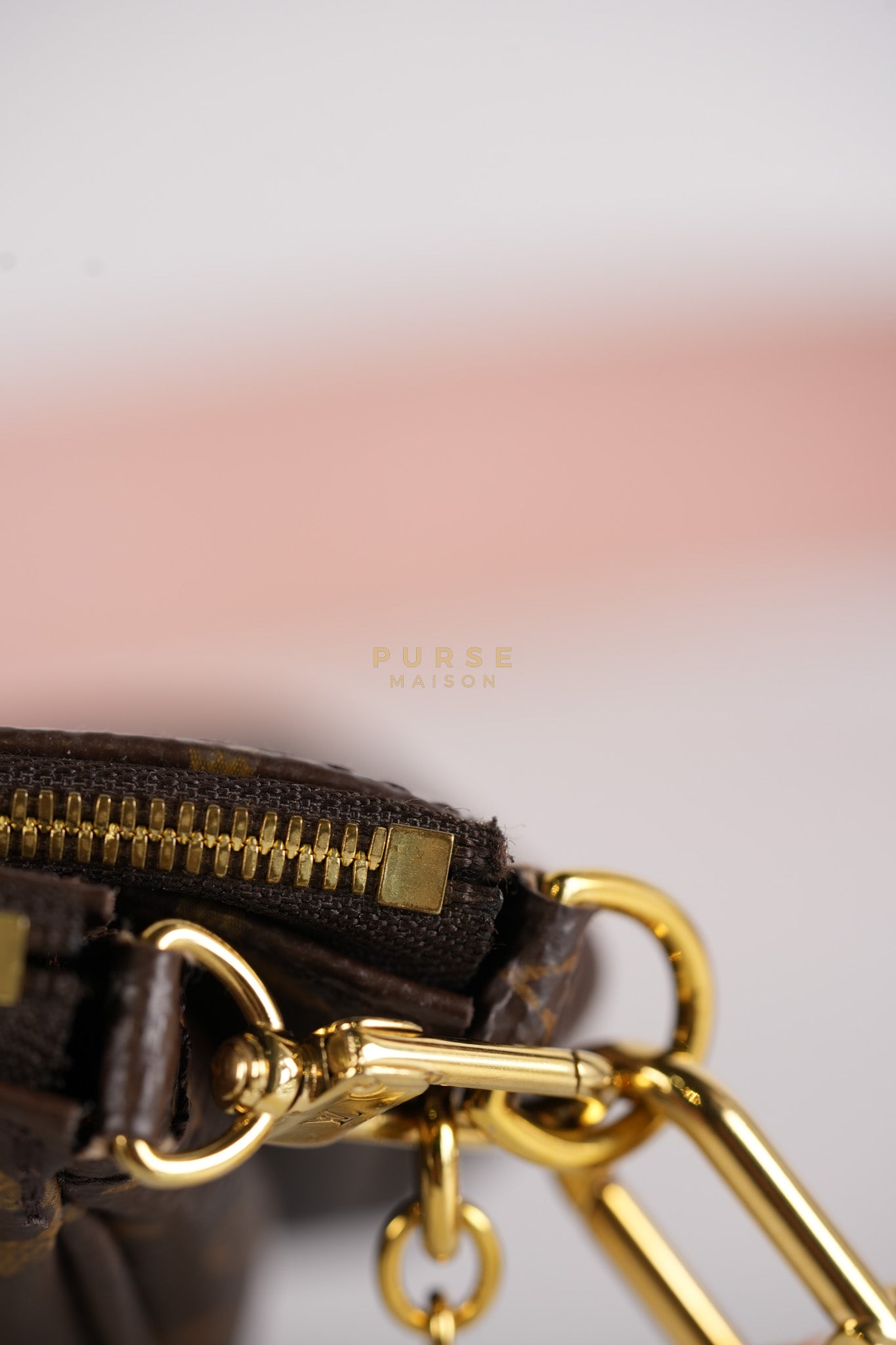 Multi Pochette Shoulder Bag in Monogram Canvas & Gold Hardware Microchip | Purse Maison Luxury Bags Shop