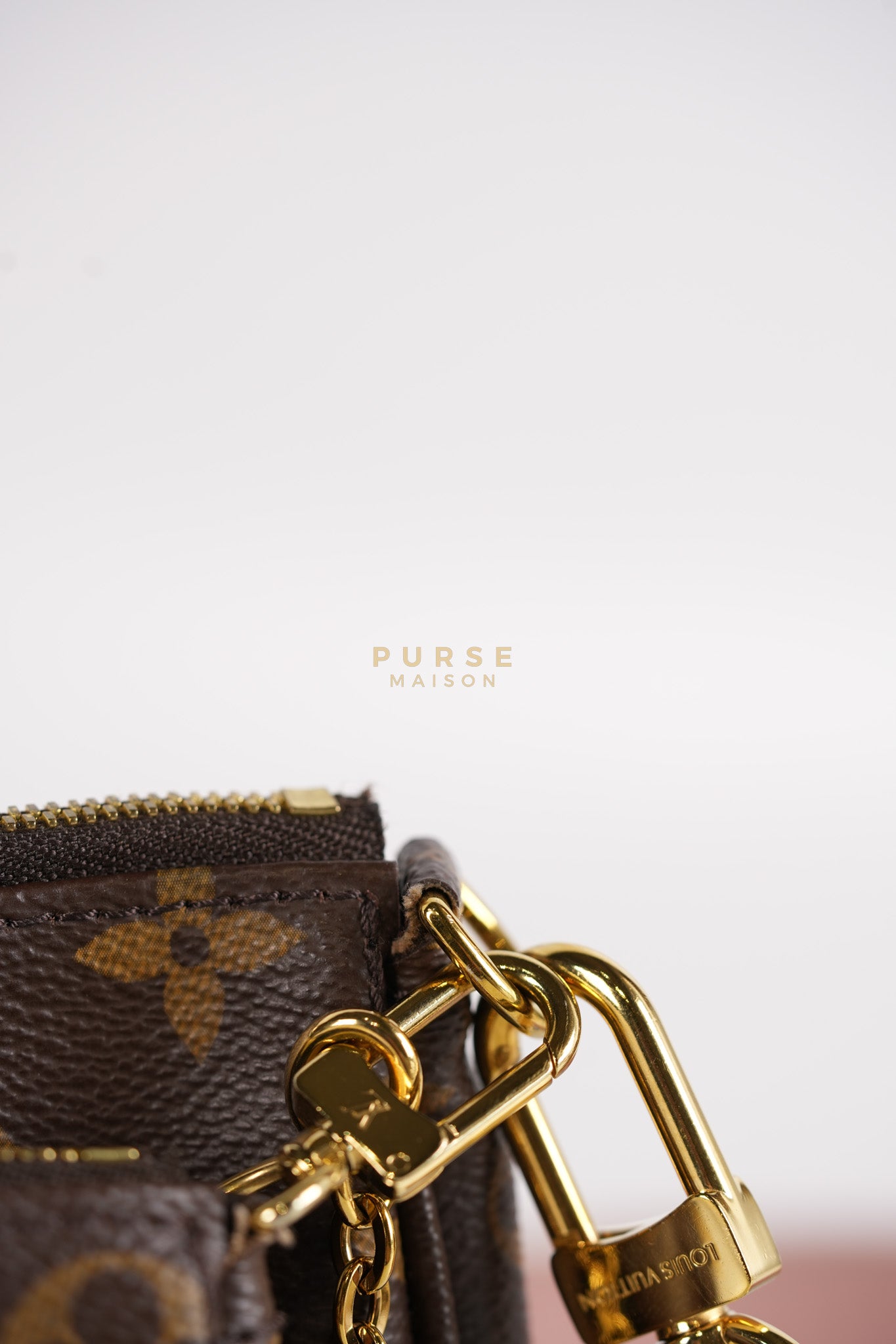 Multi Pochette Shoulder Bag in Monogram Canvas & Gold Hardware Microchip | Purse Maison Luxury Bags Shop