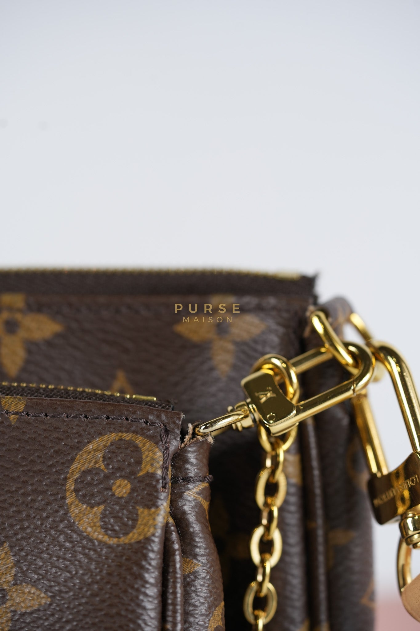 Multi Pochette Shoulder Bag in Monogram Canvas & Gold Hardware Microchip | Purse Maison Luxury Bags Shop